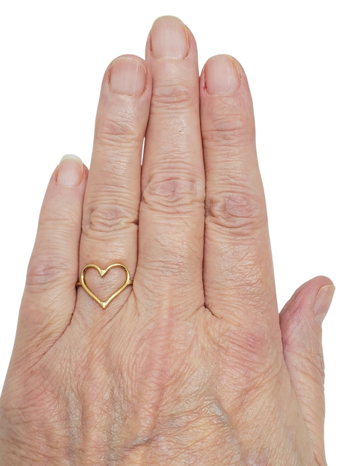 VINTAGE 14K SIGNED HEART RING 7.75