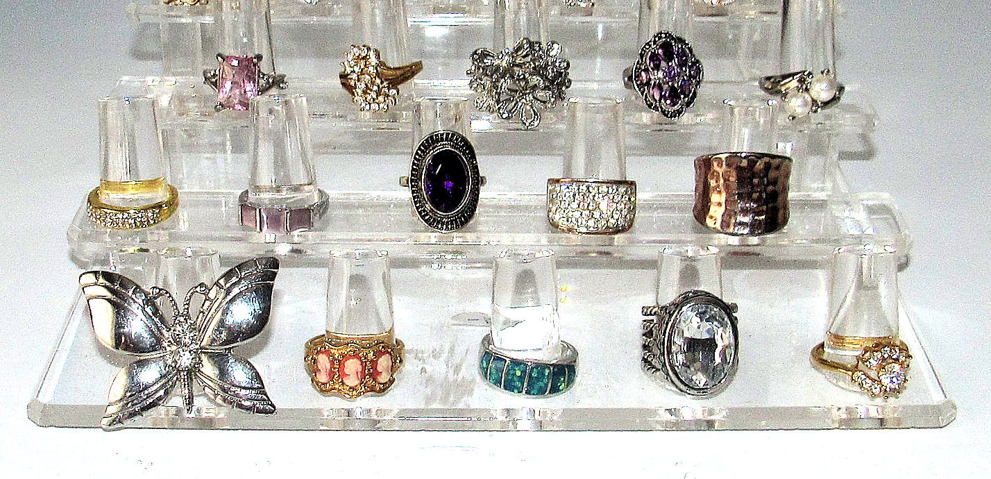 Lot of 30 Costume Rings Sizes 4.5 – 9.5 Mixed Womens Vintage Modern