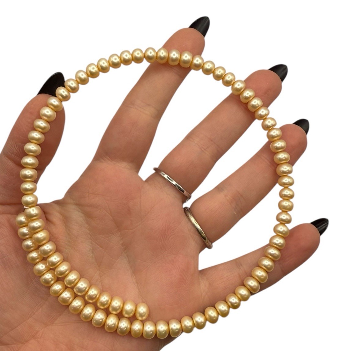 Vintage Genuine Pearls Wire Torque Choker Necklace Expandable