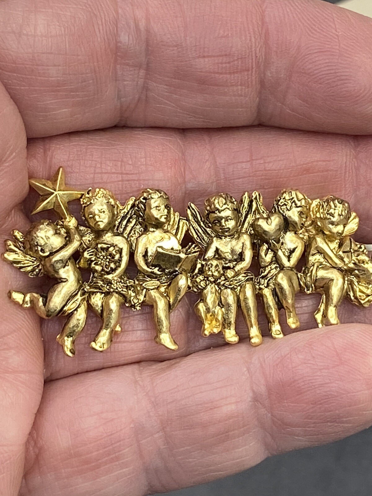 I Am Edgar Berebi. 1 Of My Angels Of Love All In A row Brooch Pin .