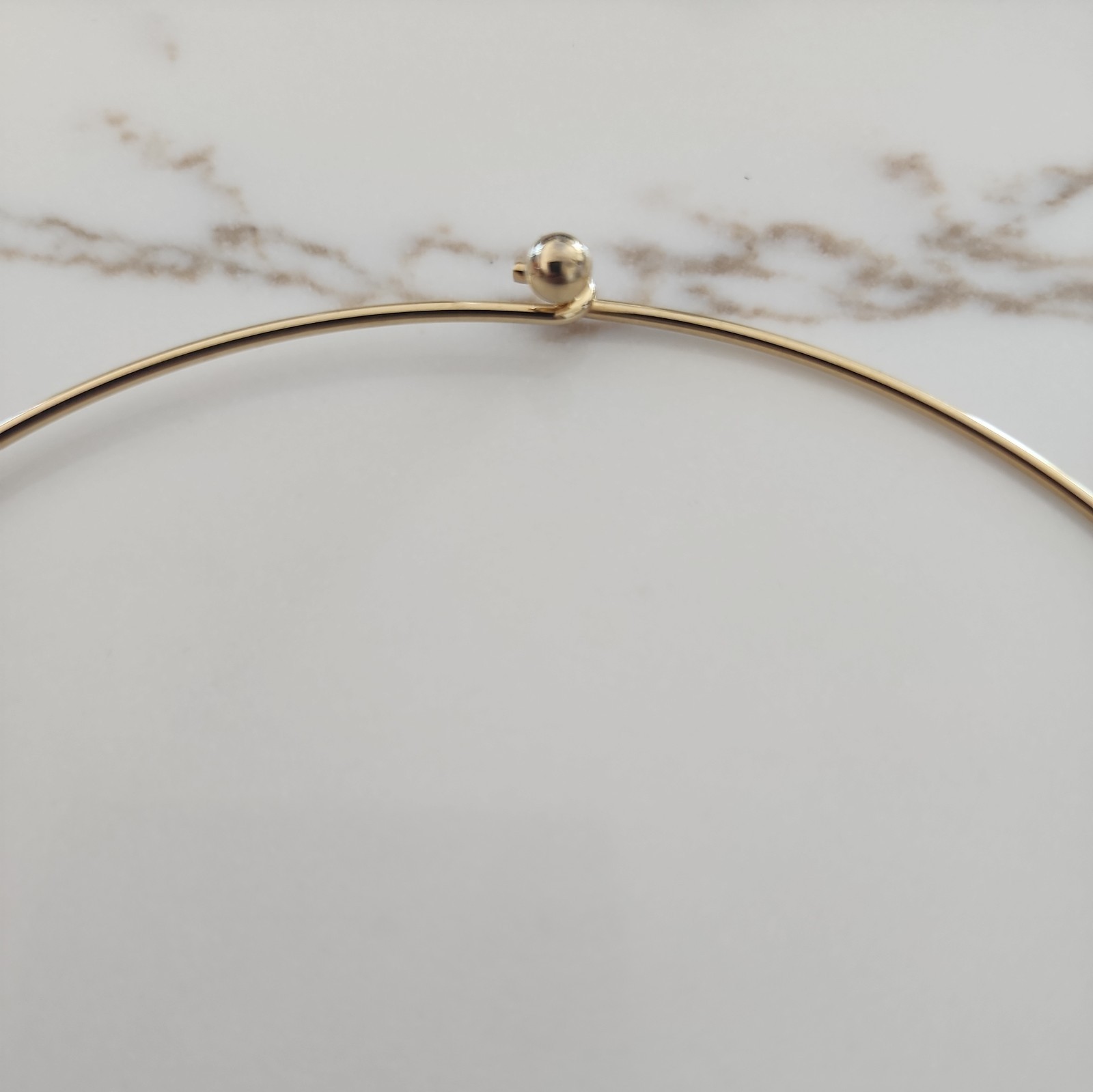 Vintage Round Wire Metal Hook On Necklace Gold Tone Charm Enhancer Choker