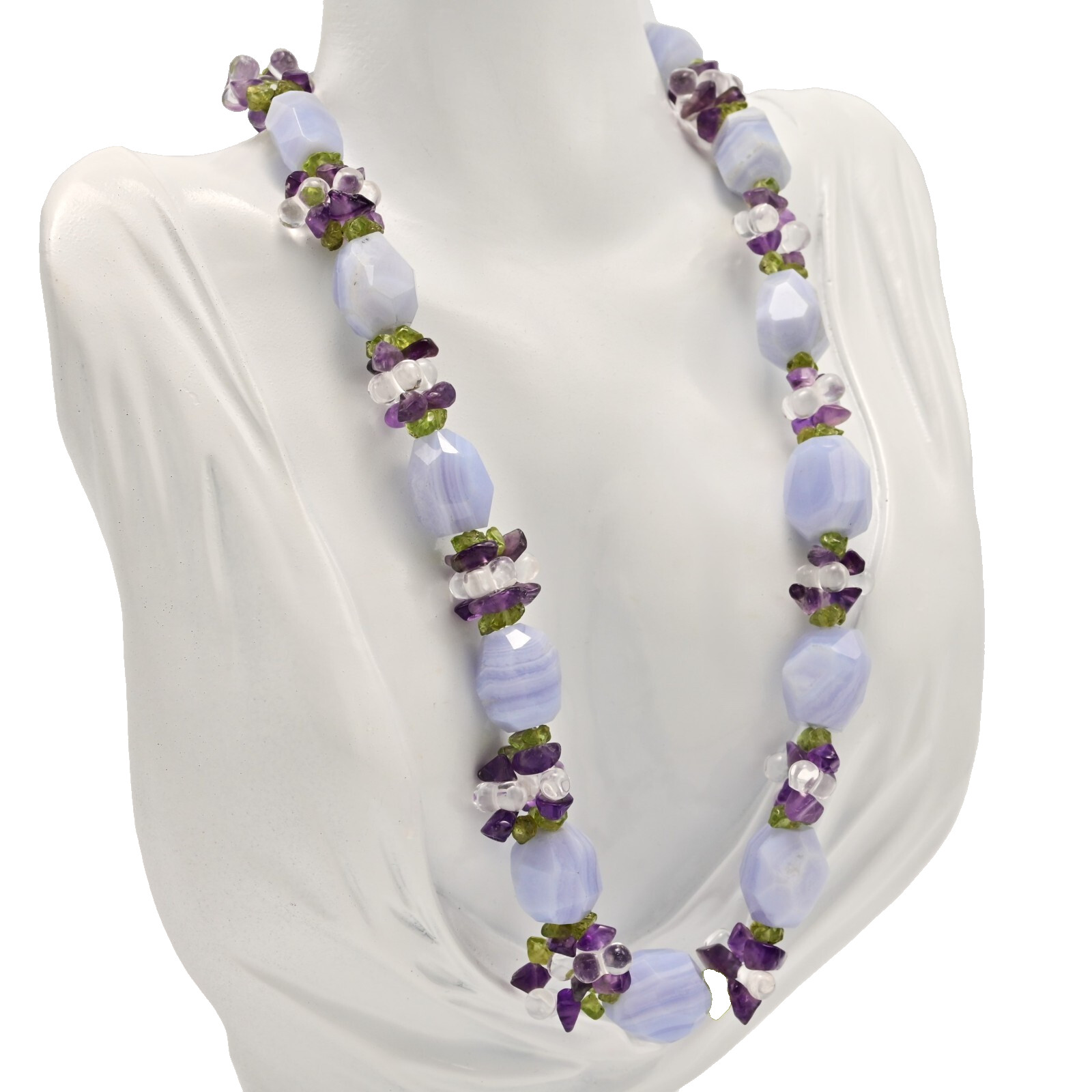 ROSS SIMONS Vintage Original Sterling Silver 925 Multi Gemstone Estate Necklace
