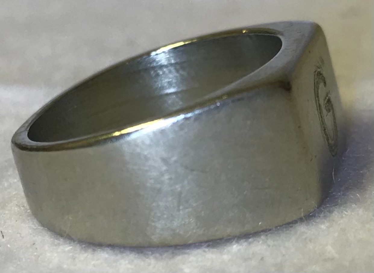 Vintage Silver Tone, Monogrammed “G” Signet Ring, Size 9 #JWL-1273