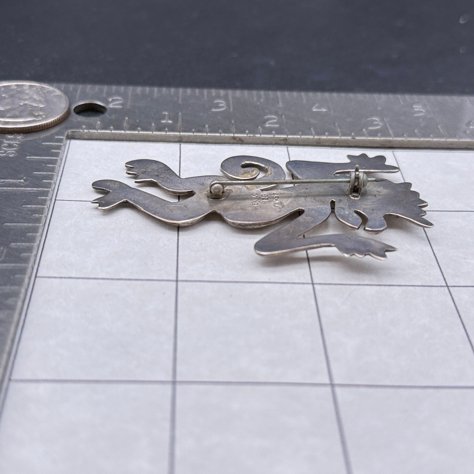 Vintage Whimsical Mystical Creature Sterling Silver Pin Brooch
