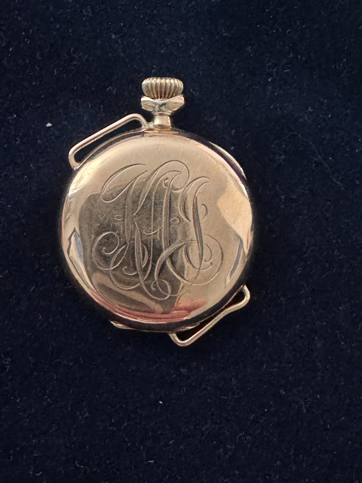 Antique Elgin 14K Gold Trench Watch, 1914 Production Year.