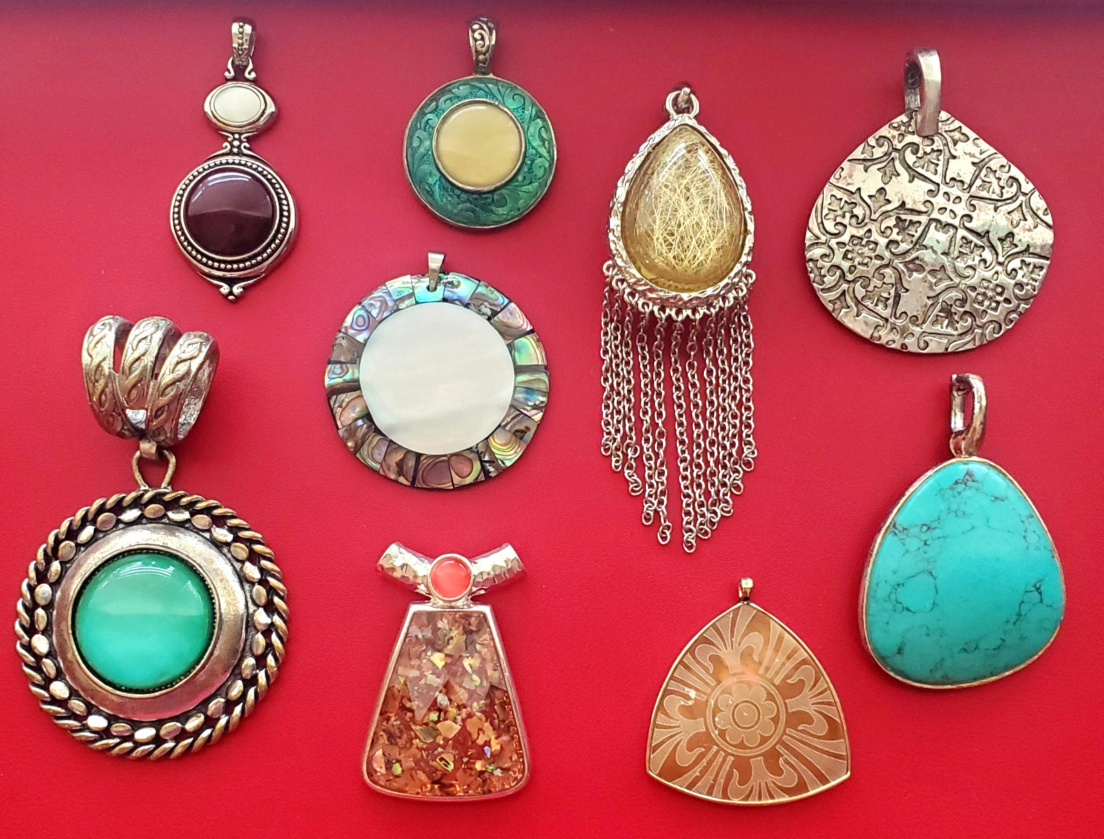 Vintage & Modern Large-Size Pendant Jewelry Lot Bohemian Style