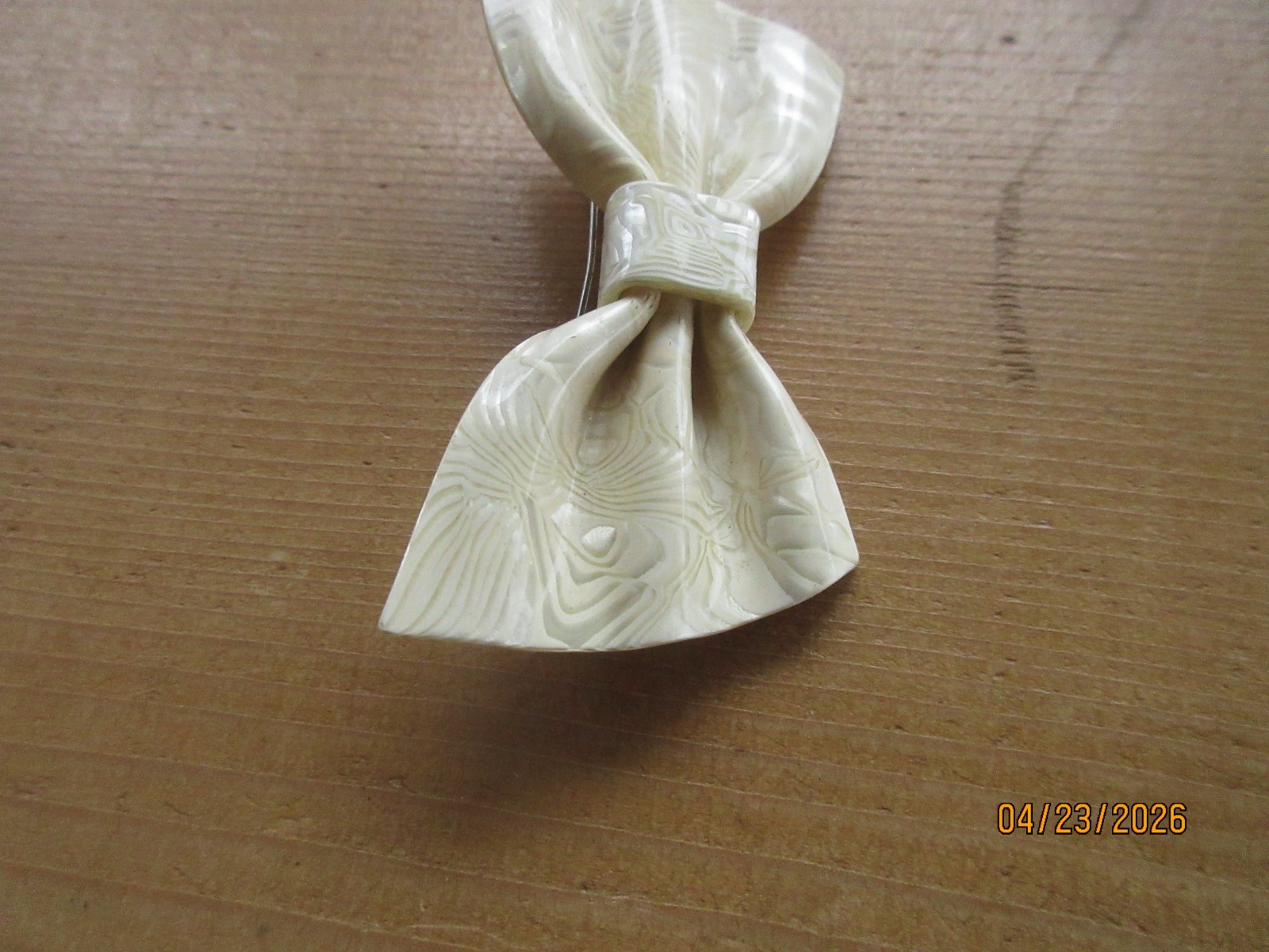 Vintage 1970’s Signed Lea Stein Paris Bow Tie Brooch Cellulose Acetate