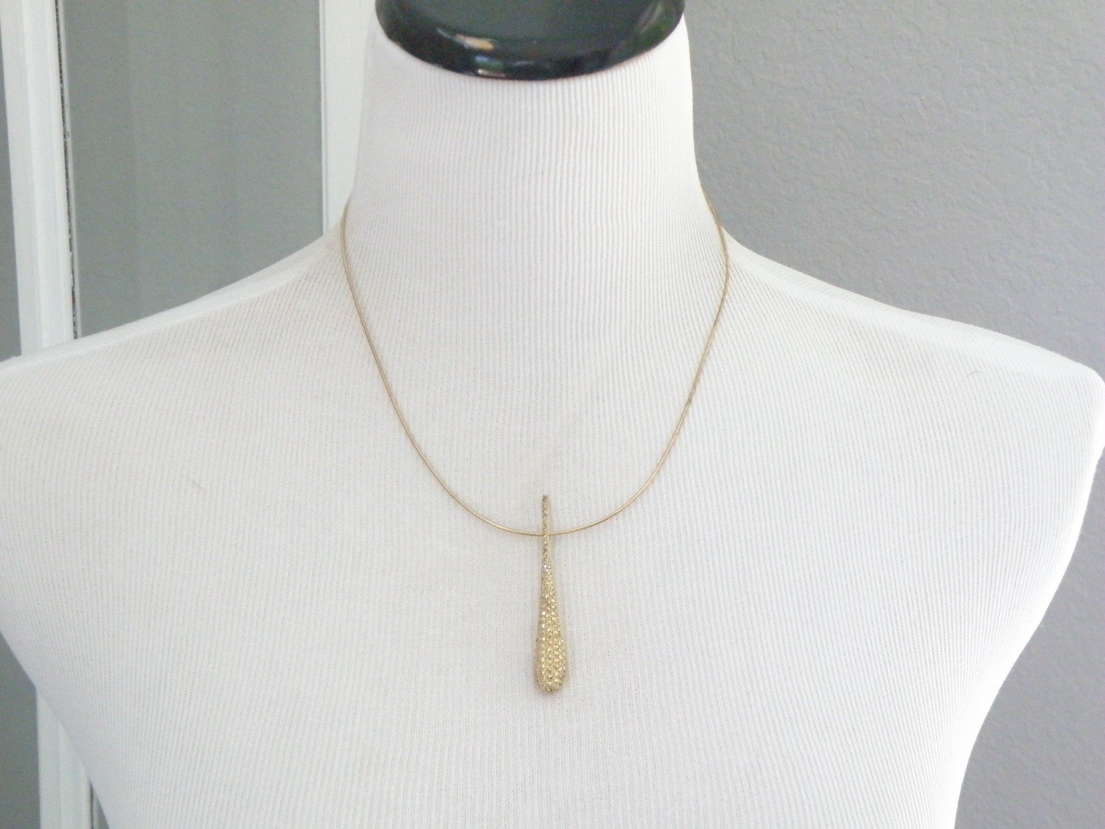Dallas Prince Gold on Sterling Silver Modernist Marcasite Pendant Necklace
