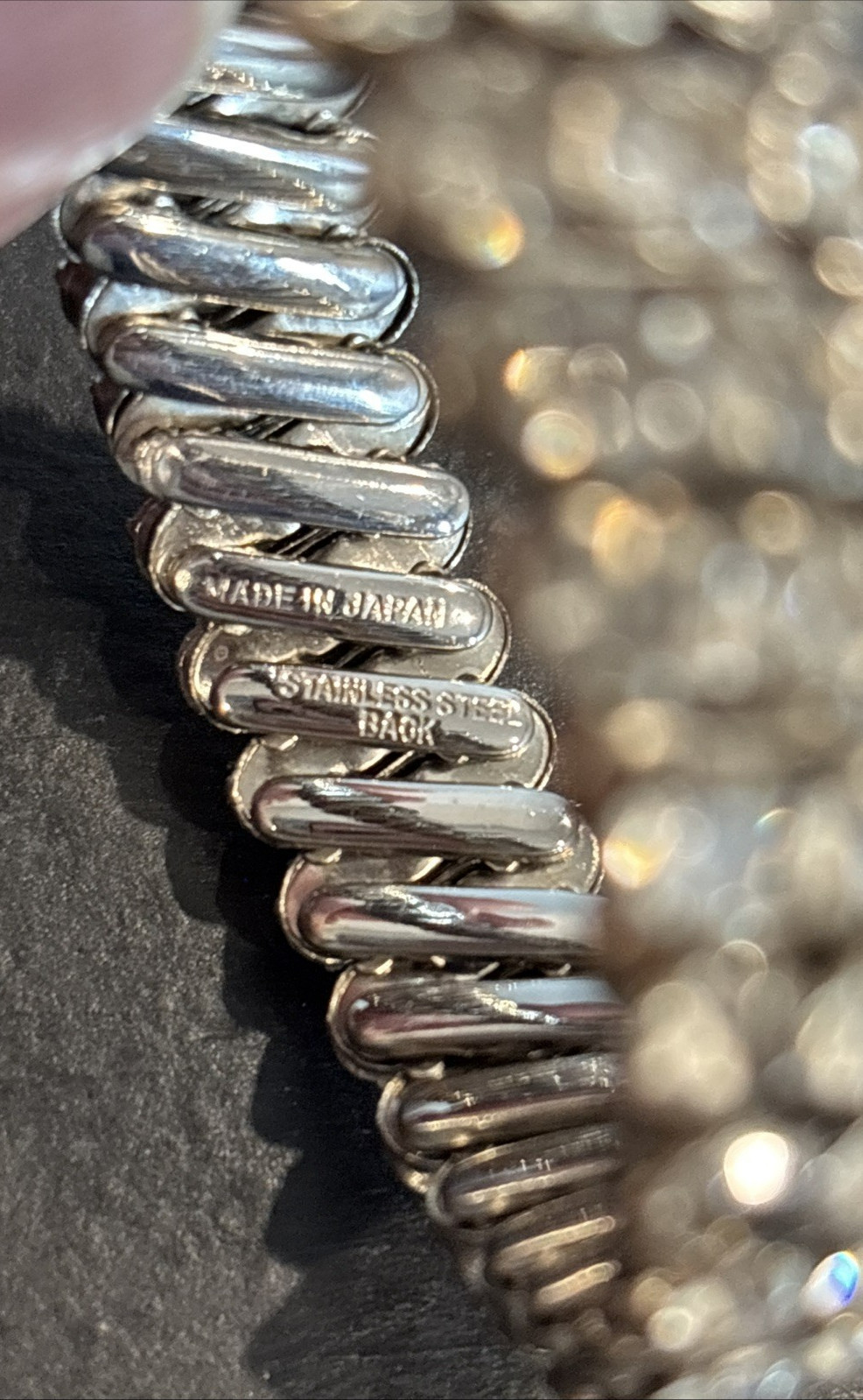 3 Crystal Rhinestone Prong Expansion Stretch Bracelets 1950’s Hong Kong Japan