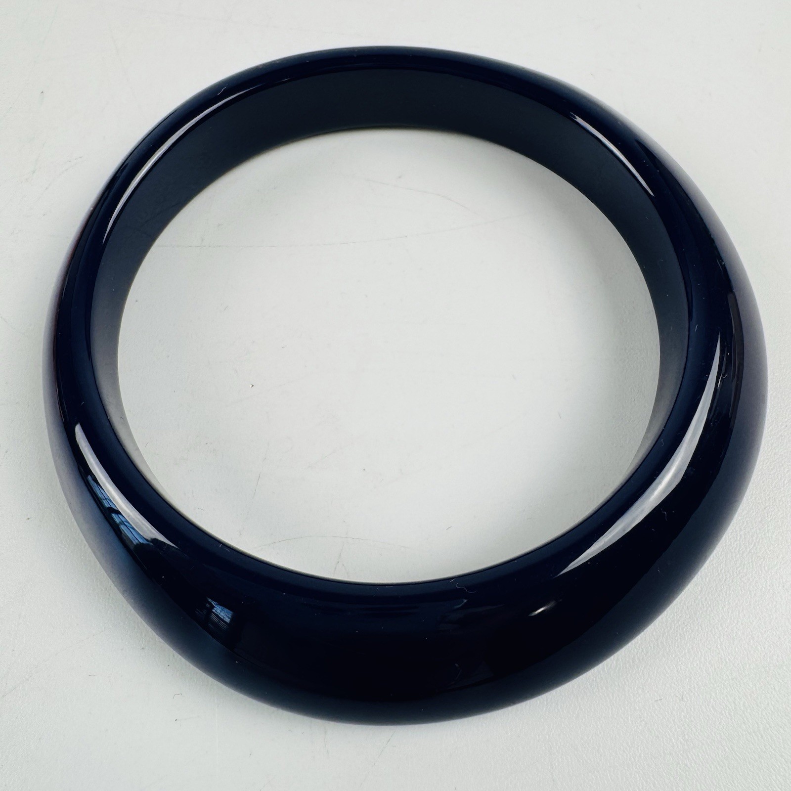 Vtg Bangle Bracelet Lot 7pc Chunky Resin Acrylic Blue Black Cream Yellow Retro