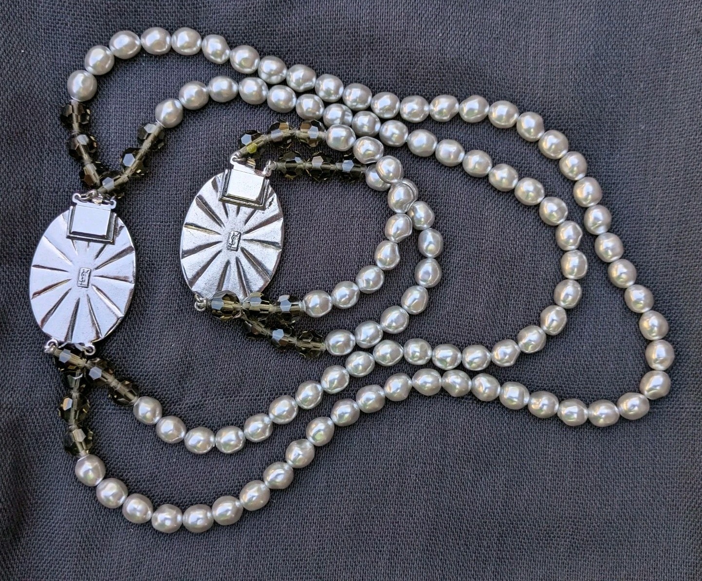 Vintage YSL Yves Saint Laurent Faux Baroque Pearl Necklace & Bracelet Set C46