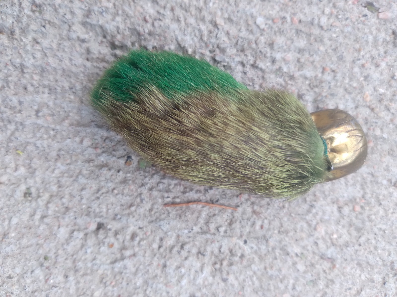 Vintage Rabbit Foot Good Luck Charm USA Green Marked CHARM USA