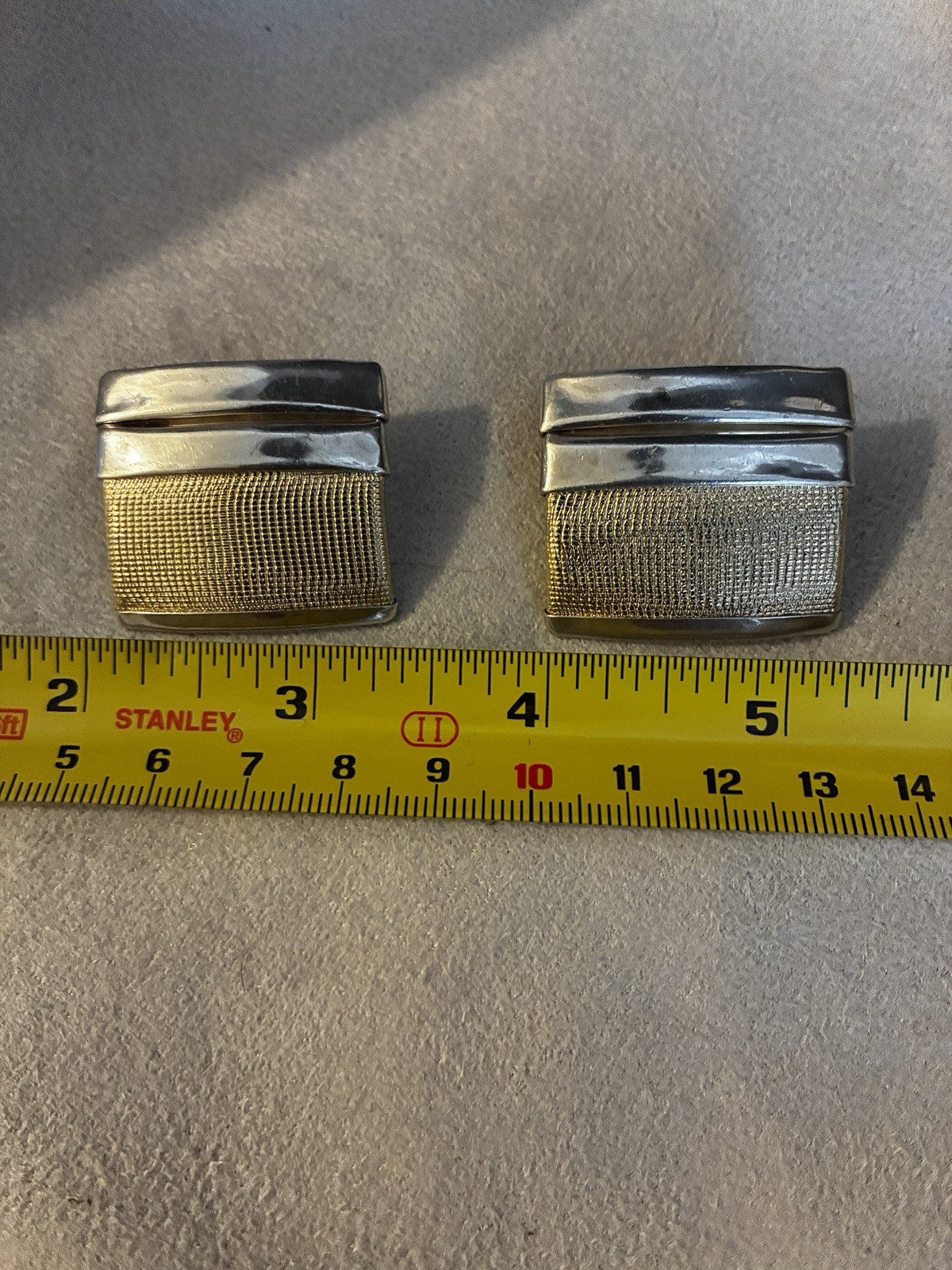 Huge 18K Gold & Sterling Silver Earrings Designer Signed BTP 22.9 Grams