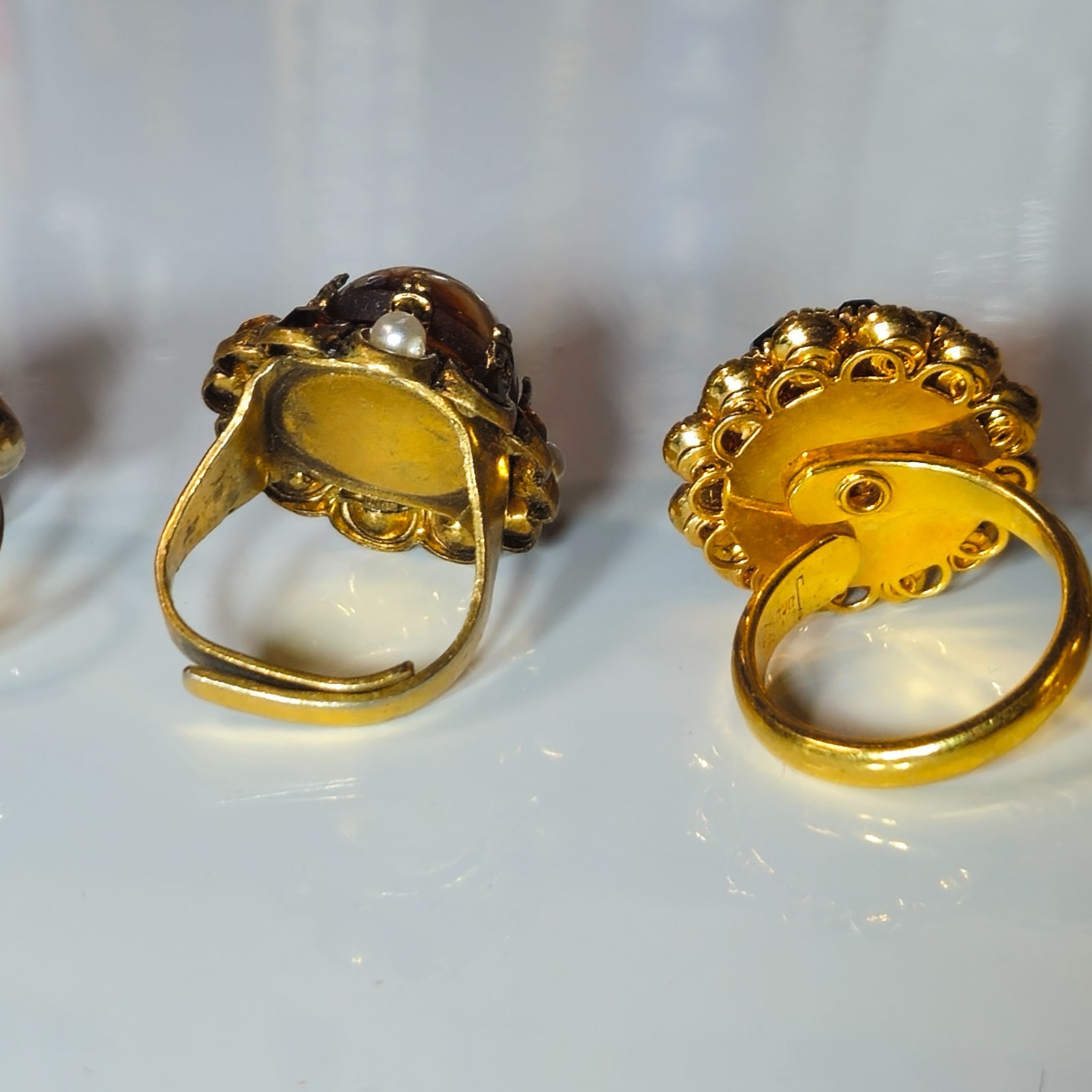 Vintage 6 Pc Assorted Judy lee &Unsigned Ring Lot Jewelry Mixed Styles and Sizes
