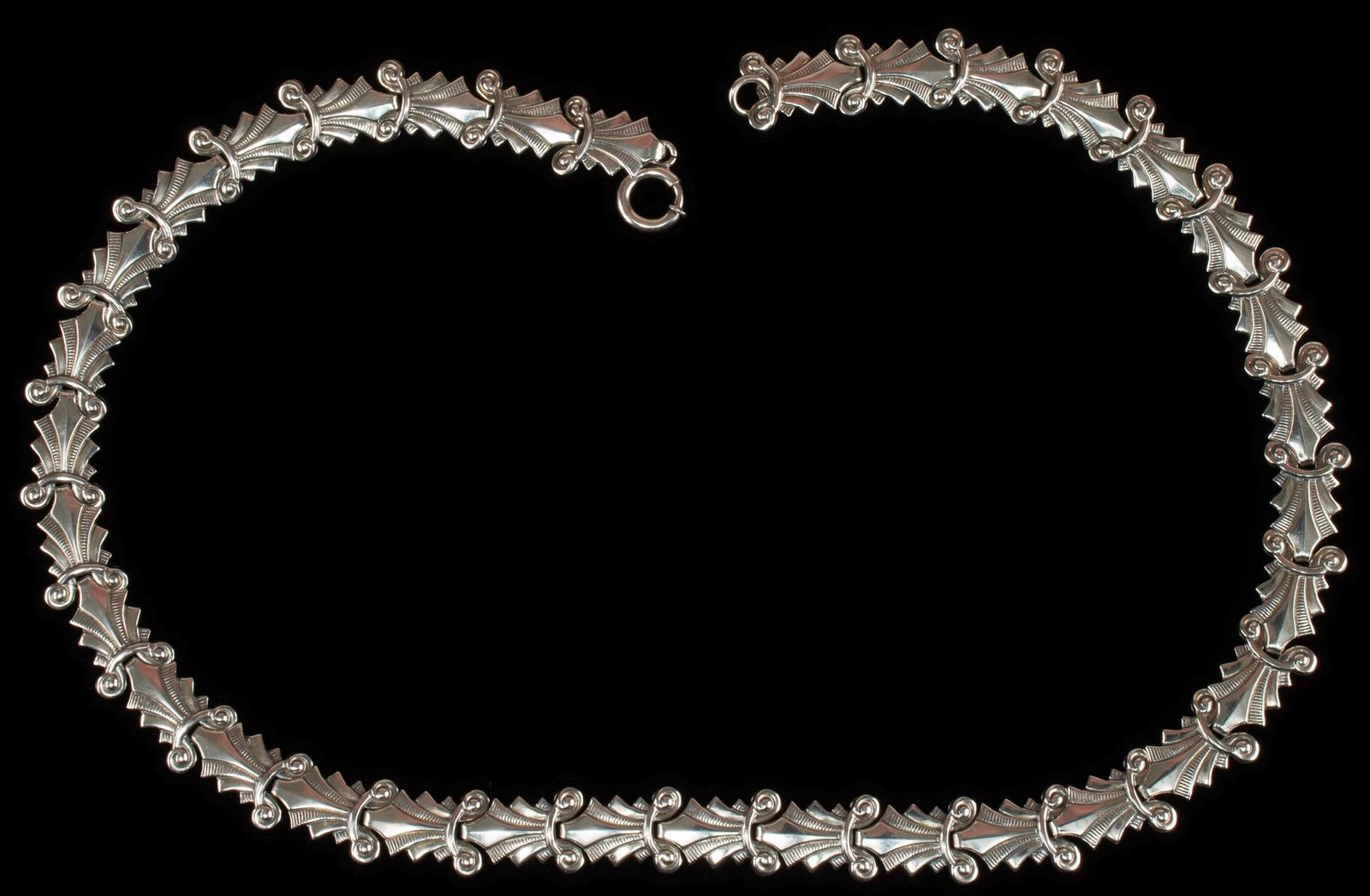 Sterling Silver Necklace Choker FELCH & COMPANY Art Deco Pre Danecraft 1940s