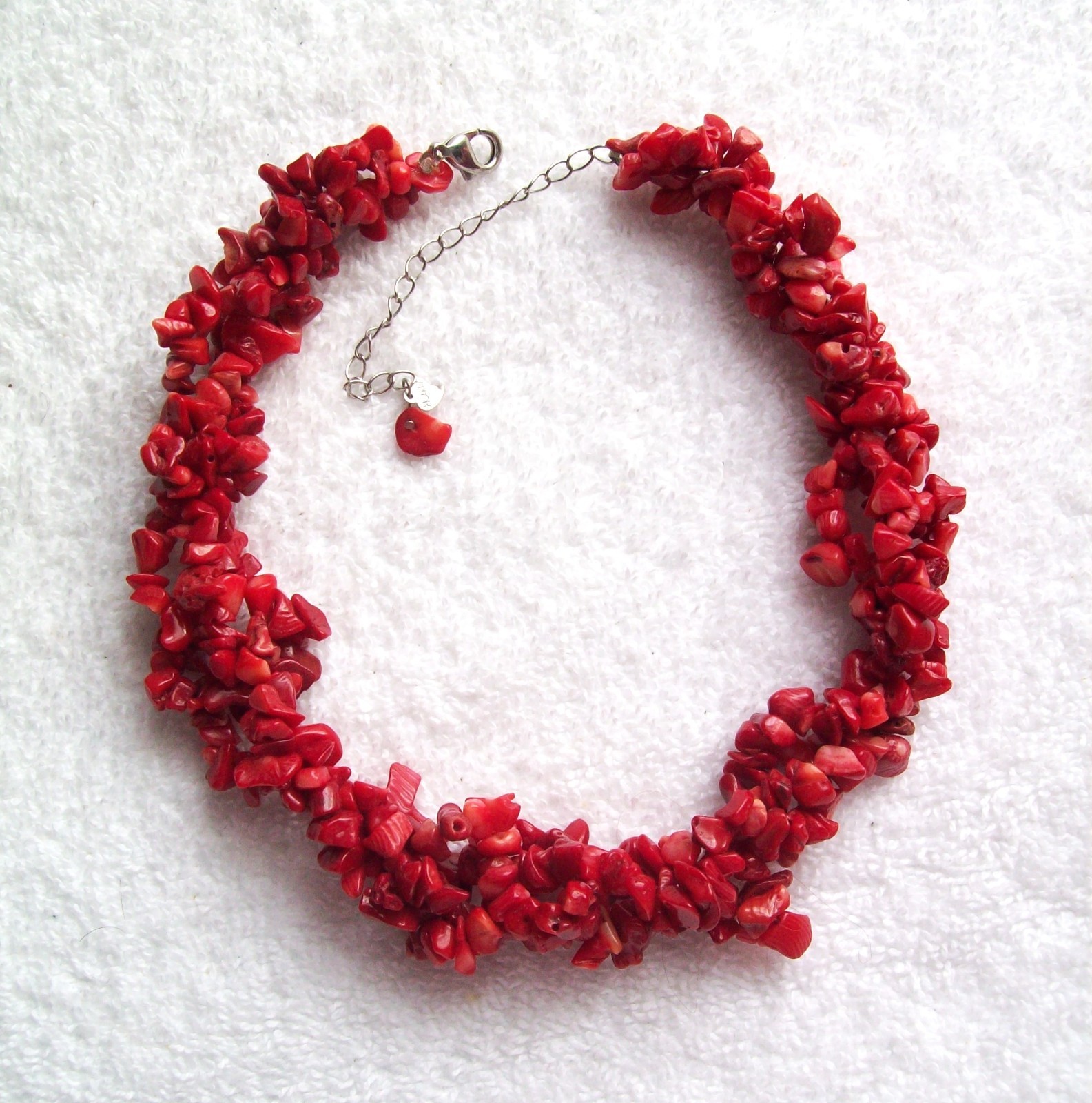 Vintage Henry Designs (H.D.N.Y) Natural Red Coral Triple Strand Necklace