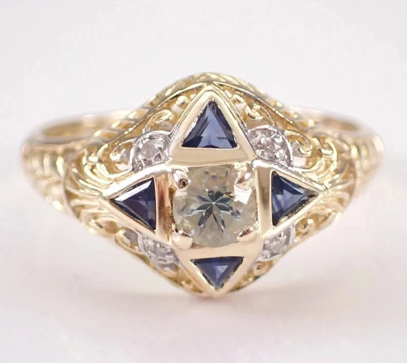 2.5Ct Art Deco Style Lab Created Diamond Engagement Anniversary 14K Gold FN Ring