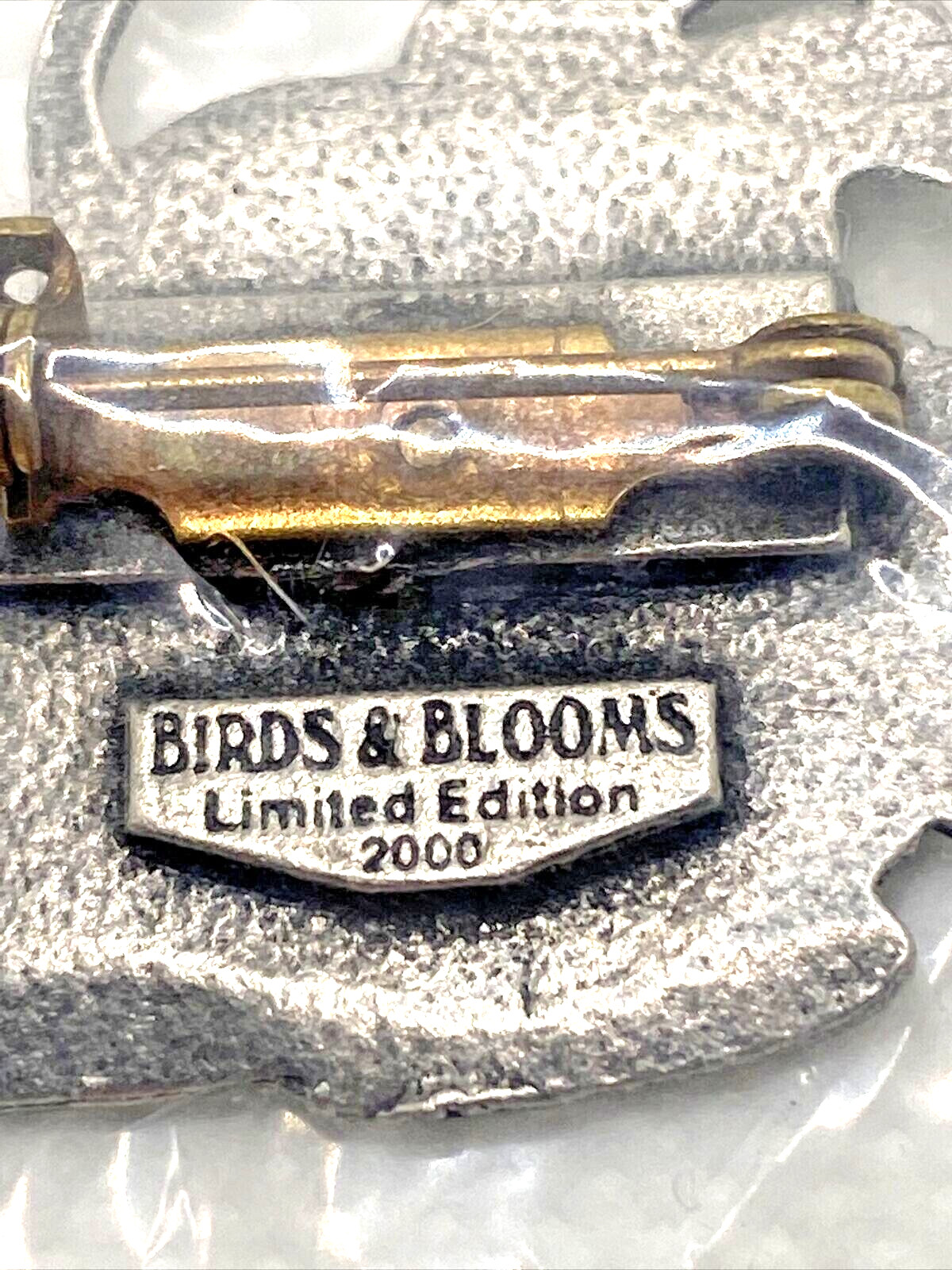 NEW Vintage BIRDS AND BLOOMS Brooch Watering Can with Flowers Pin 2000