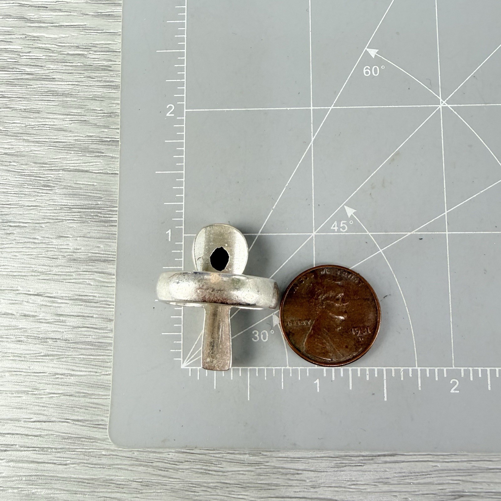 Vintage Sterling Silver Mexico Modernist Nile Cross Ankh Key of Life Ring 5.5