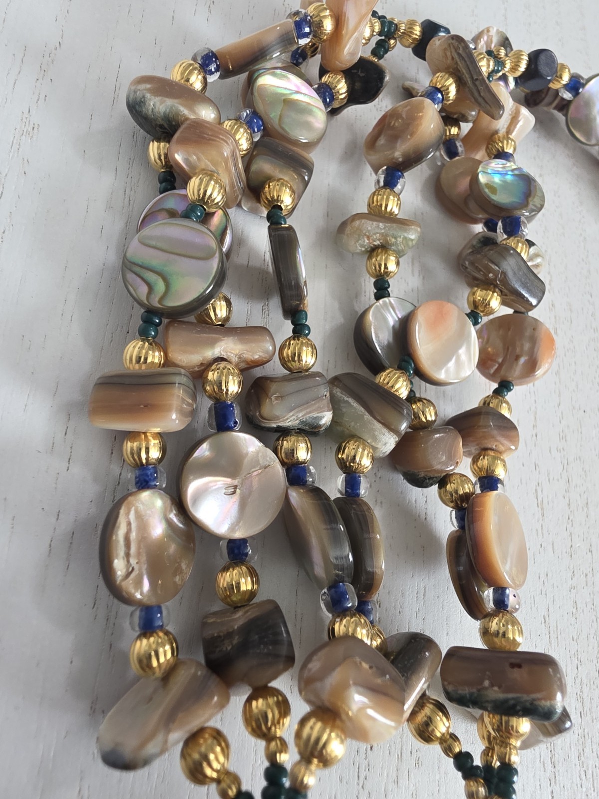 Rare Beautiful Huge Pendant ABOLONE Necklace 24″