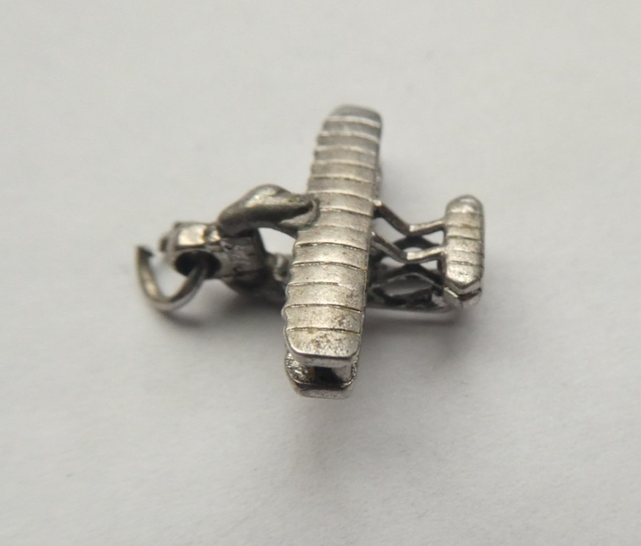 Vintage Sterling Silver Wright Brothers Flyer 1st Military Aircraft Charm