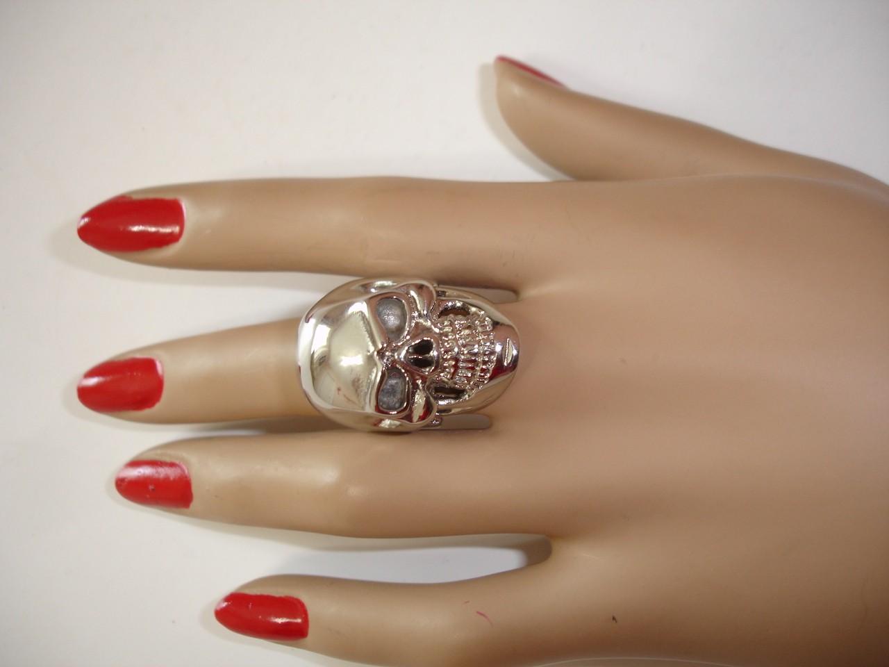 SIZE 9 LARGE HEAVY MENS STAINLESS STEEL SCULL RING BIKER MOTORCYCLE GOTHIC