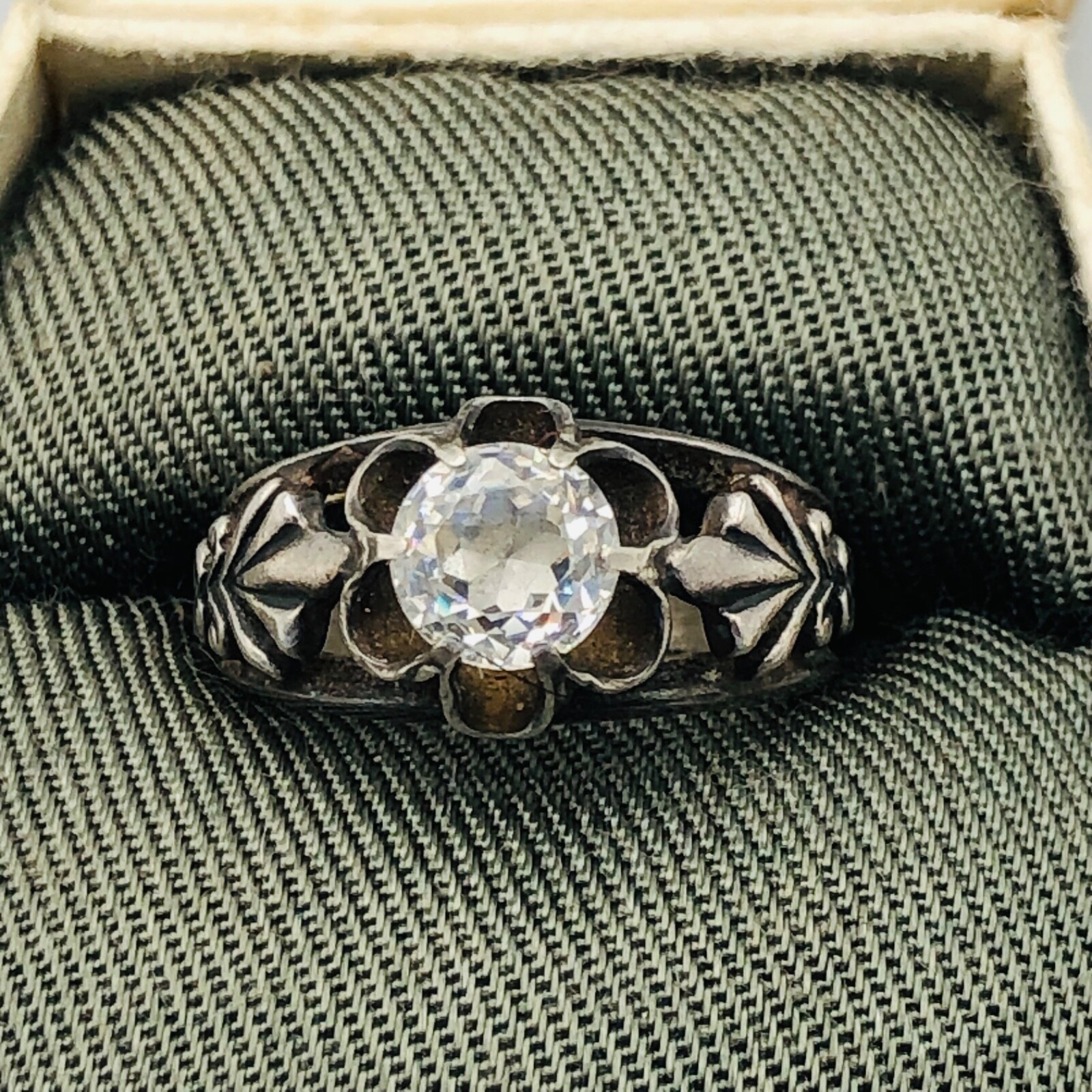 Soviet Engagement Ring Silver 875 Rock Crystal Size 5