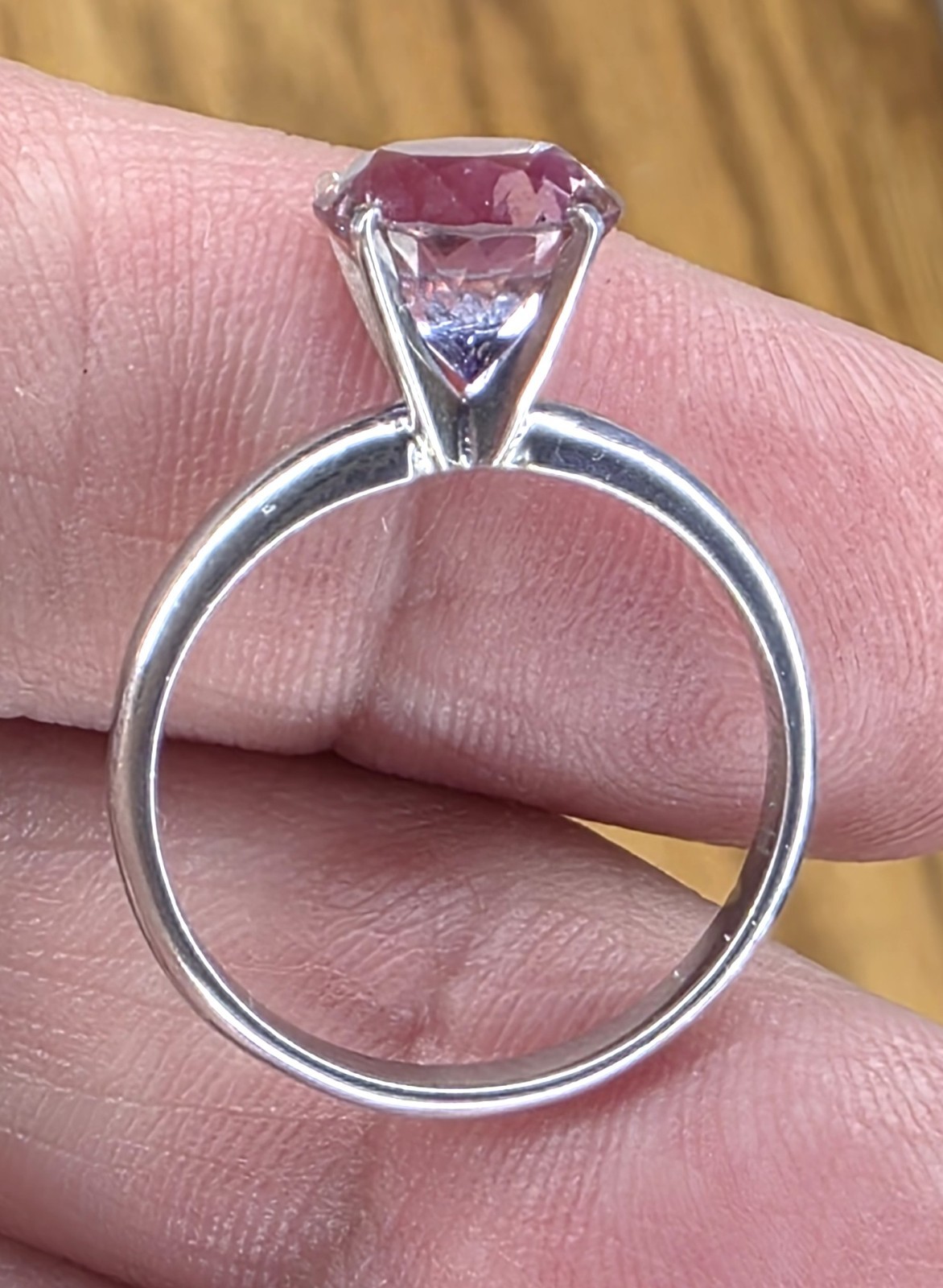 VTG ArtCarved Solitaire Ring made with Sterling and 10K with Synthetic Alexandri