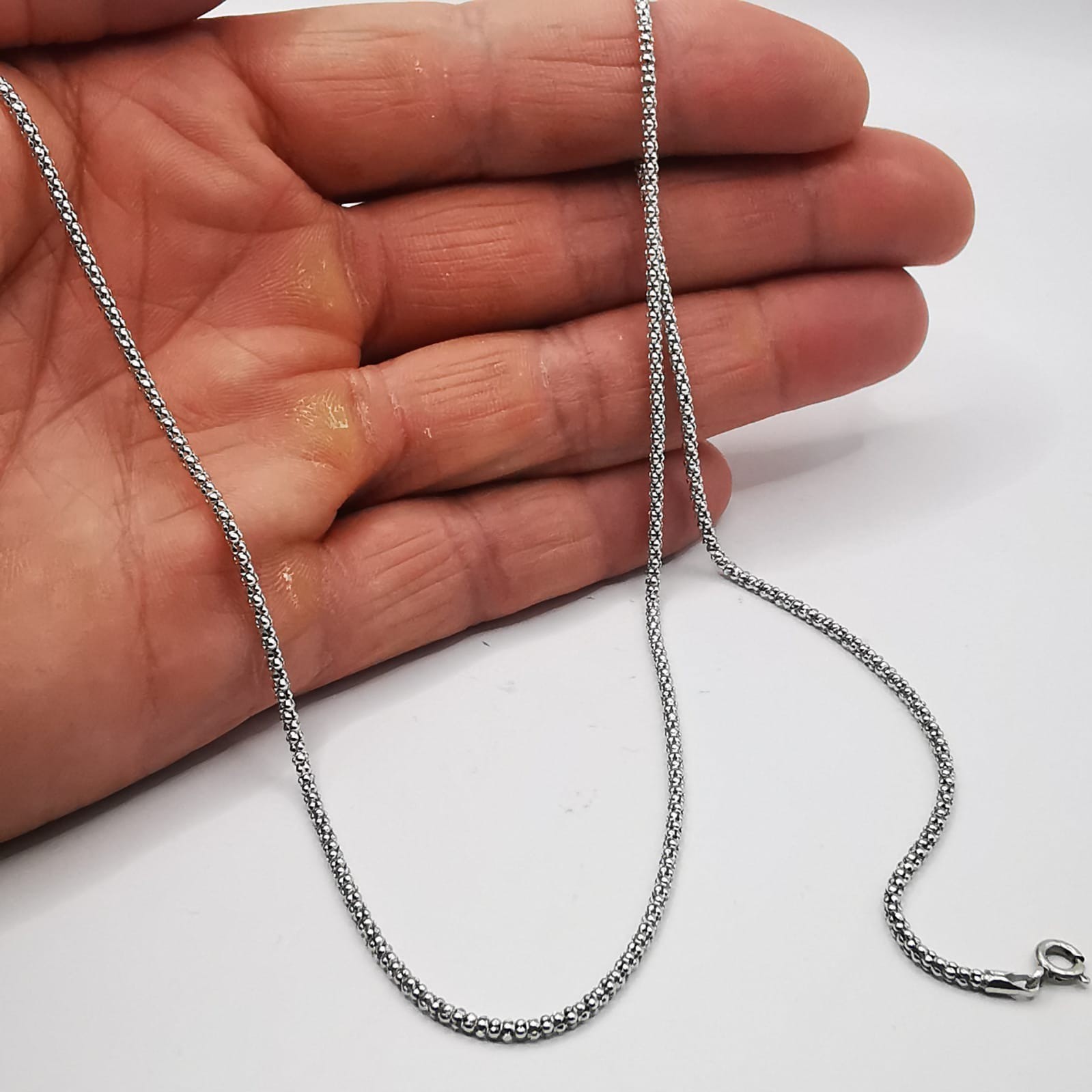 Vintage 925 Sterling Silver Chain Necklace Signed 3.44g 50.5cm (20in) 0.2cm