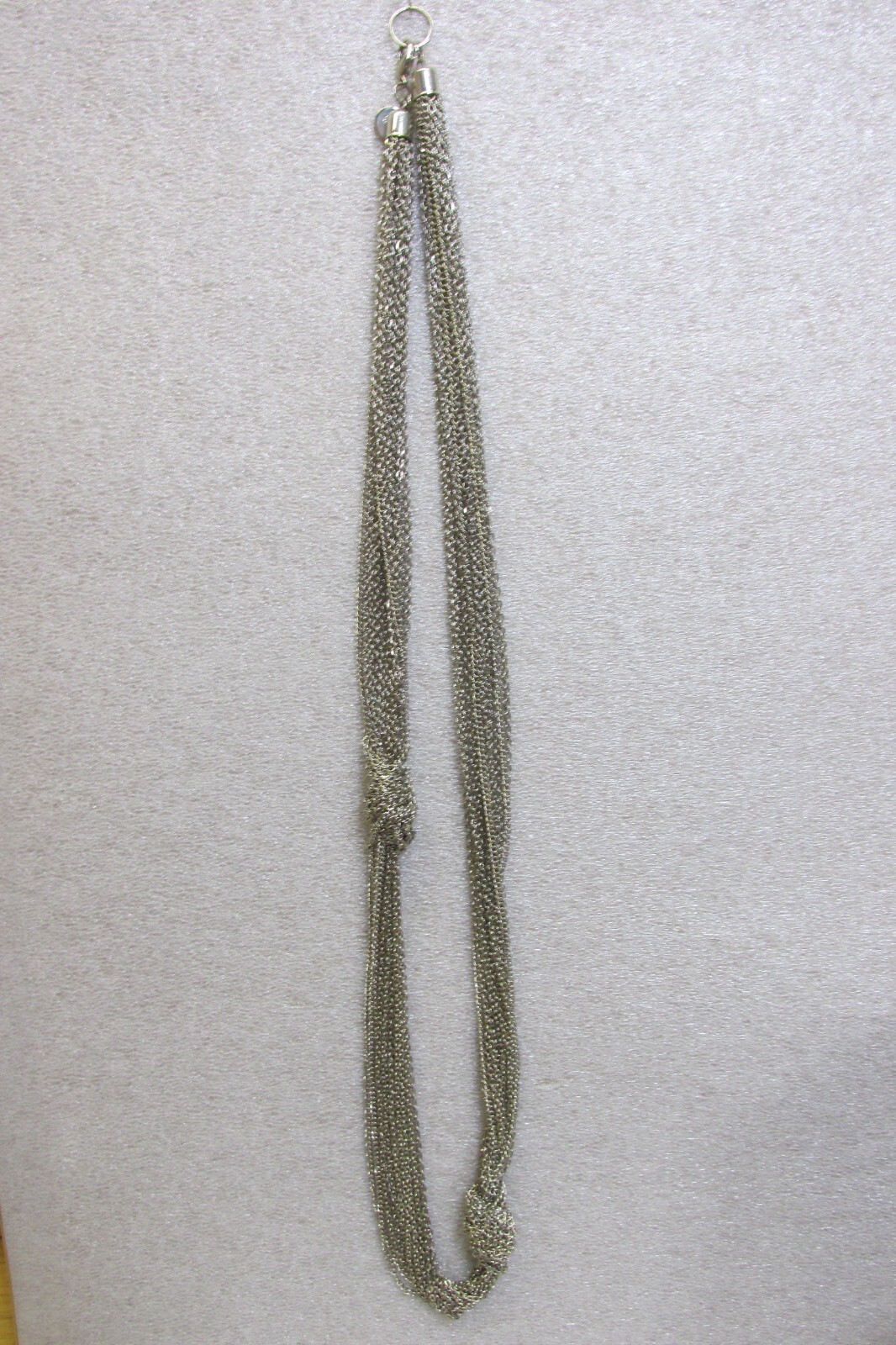 KNOTTED MULTIPLE PETITE SILVER CHAINS ESTATE JEWELRY NECKLACE #49