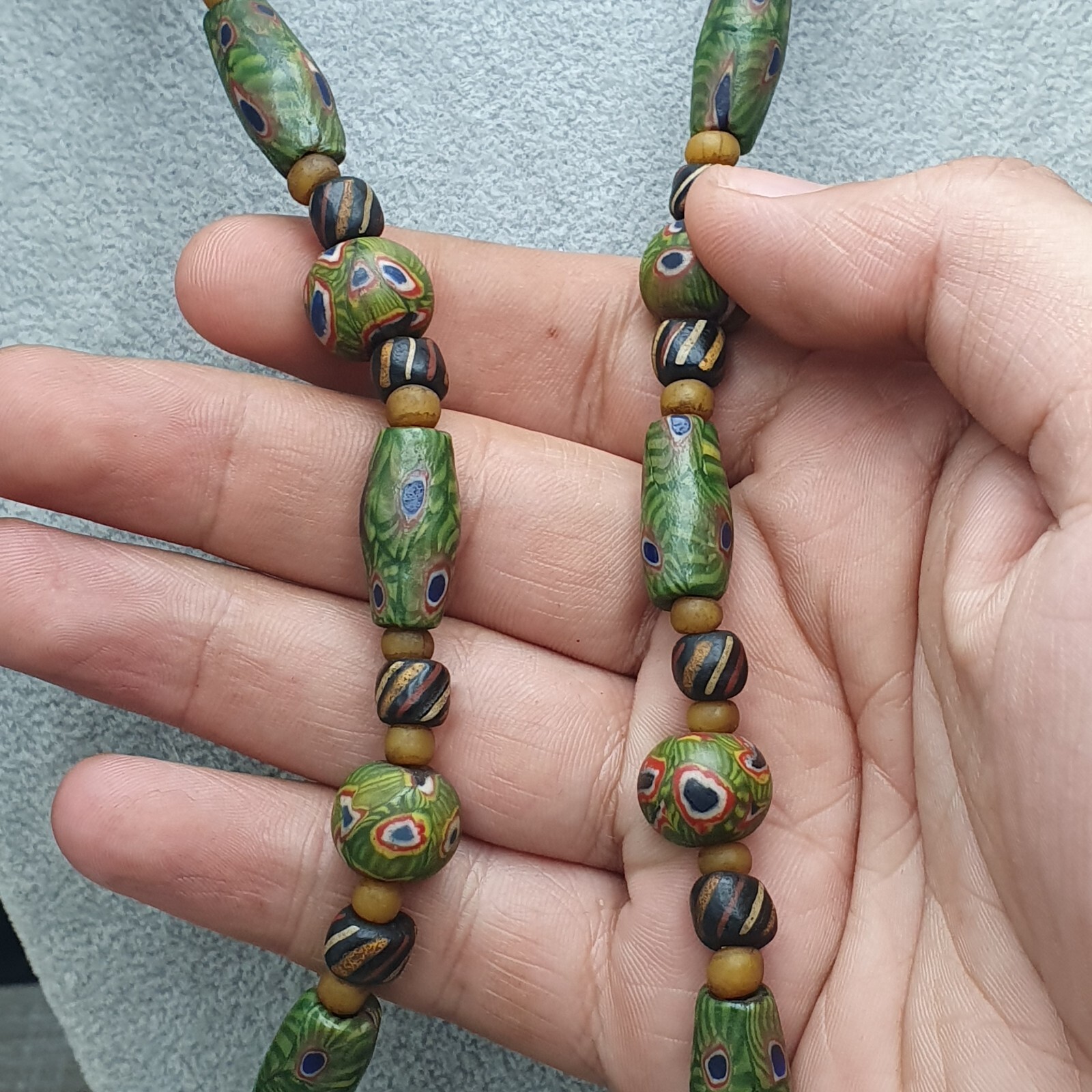 Vintage African Style Gabri Eyes Glass Beaded Necklace