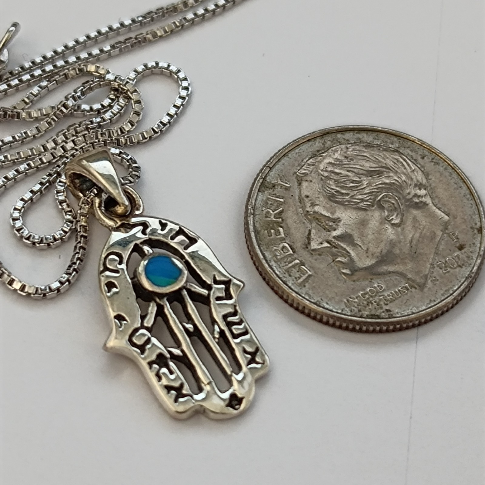 Sterling Silver Hamsa Necklace Eshet Chayil Blessing Meaningful Gift For Her 925