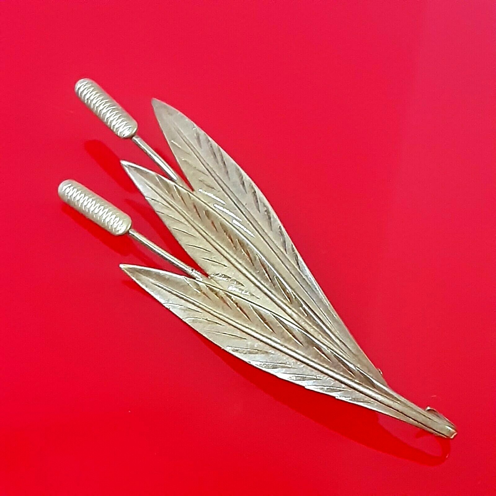 Curtis Curtman CC 1/20 12kt Gold Filled Cats Tail Plant Brooch Pin Pendant