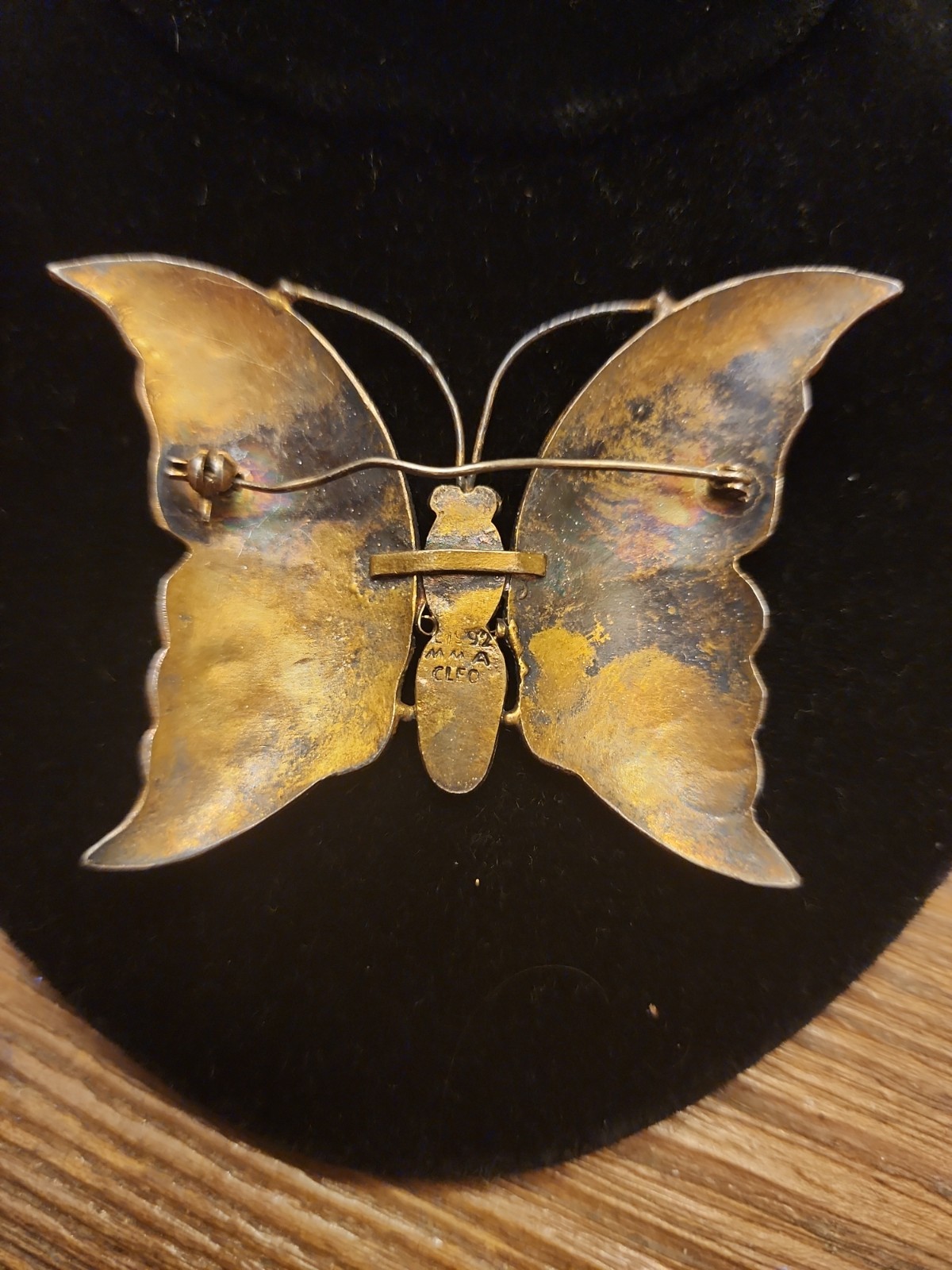 1992 MMA Cleo Butterfly Brooch Enamel Figural Pin Marked MMA Cleo