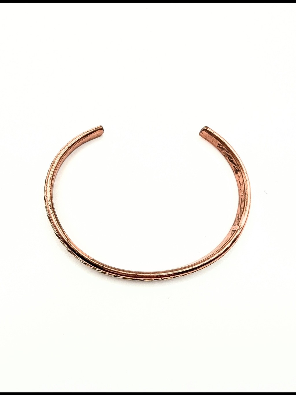 Vintage Copper Twisted Cable Cuff Bracelet Artisan Signed