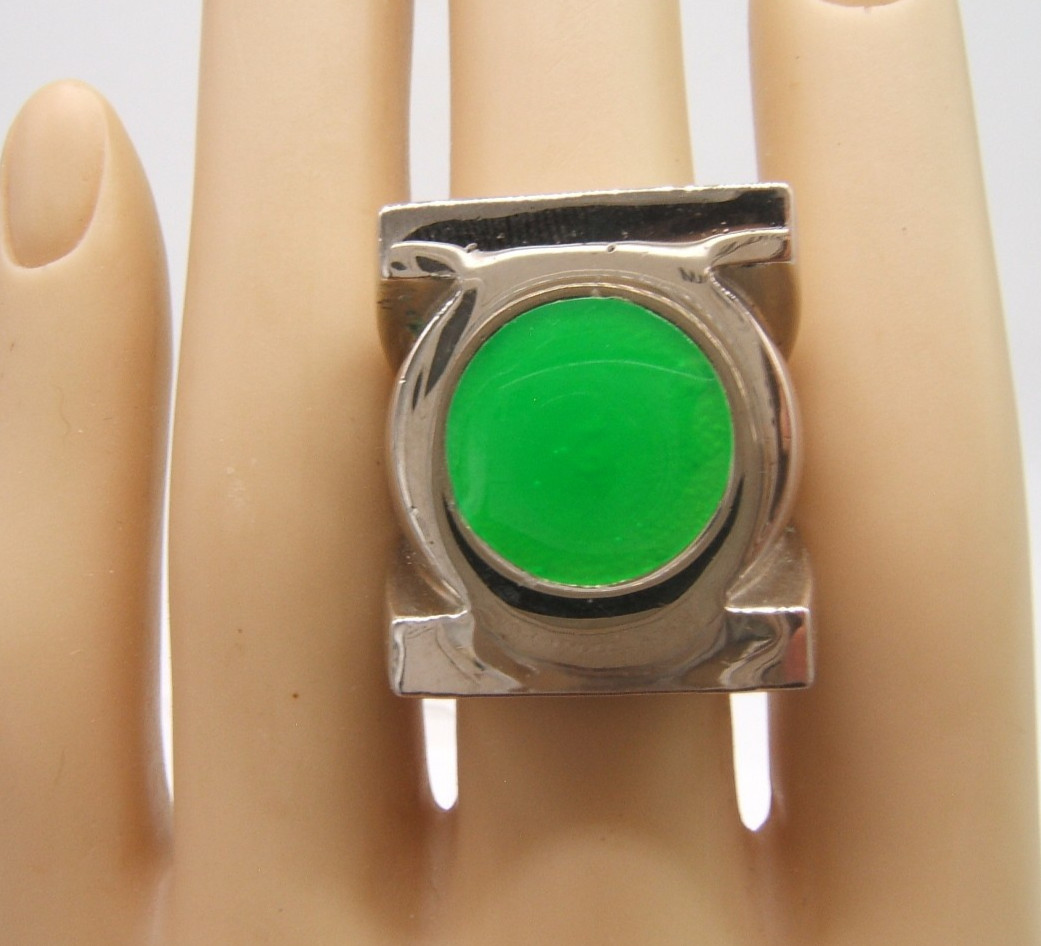 VTG CPGA GREEN LANTERN METAL RING SIZE 10 DC COMICS