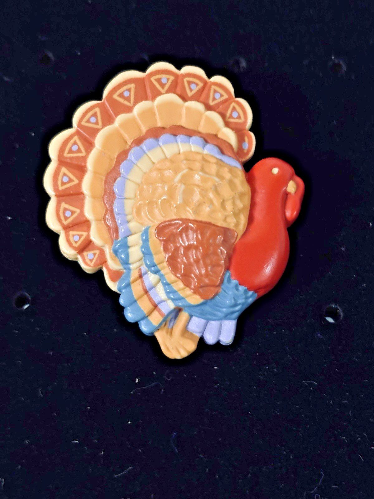 Vintage Lot of 2 Thanksgiving Turkey Brooch Pin C-Clasp Hallmark & Pilgrim Pin