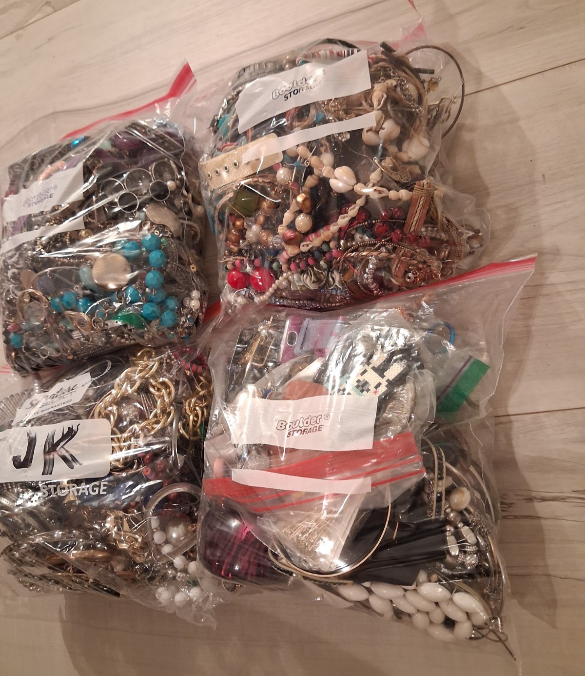 20Lbs -14 oz Vintage To Now CRAFT, REPAIR ,TANGLED Junk Jewelry Lot (JK002)