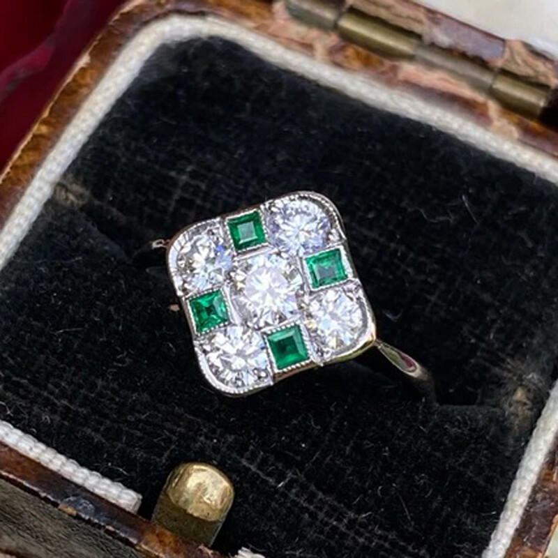 1 Ctw White Round Cut Simulated Diamond Art Deco 1920 Retro Ring In 925 Silver