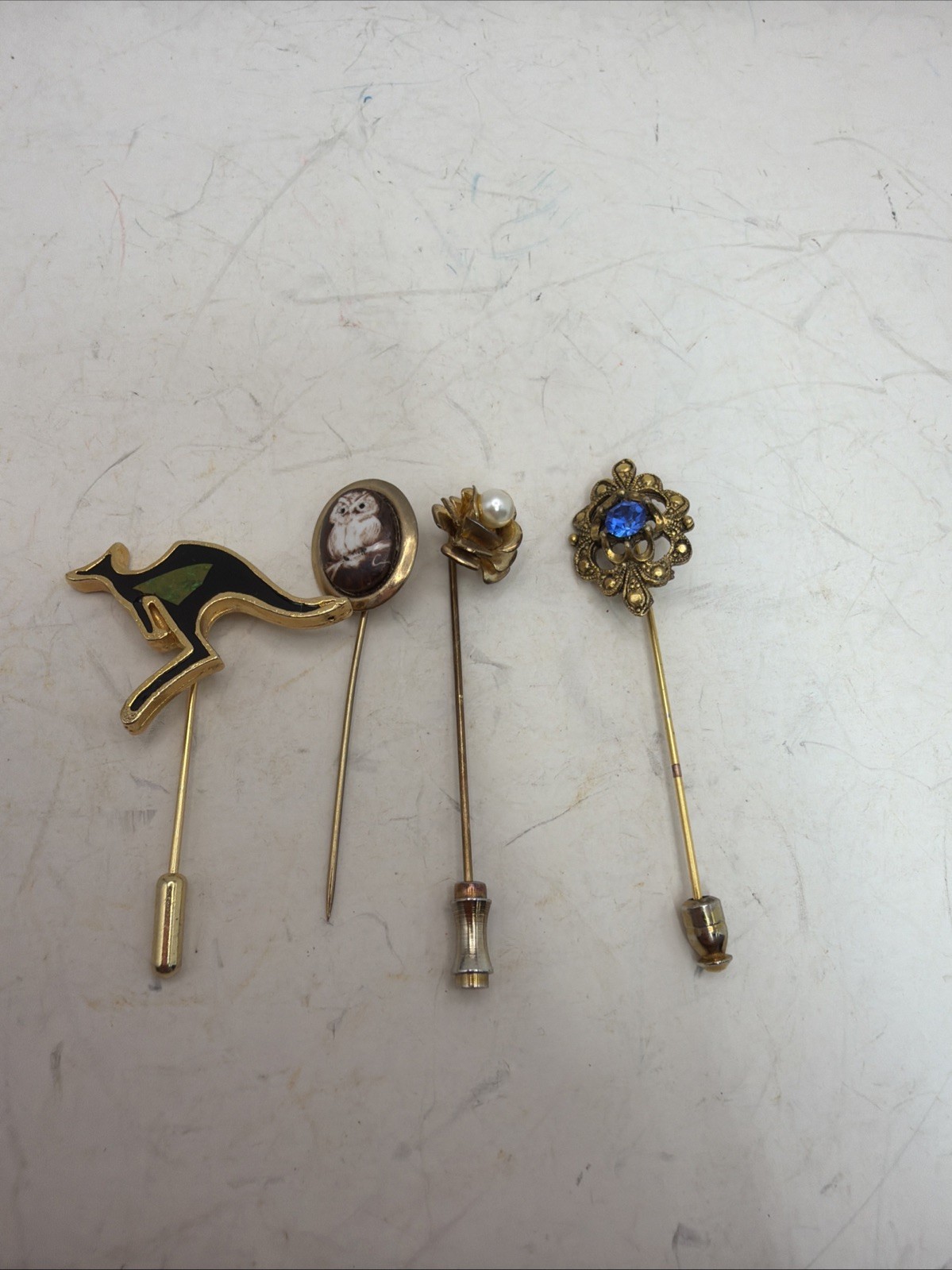 Vintage costume jewelry – stick pins – set of 4