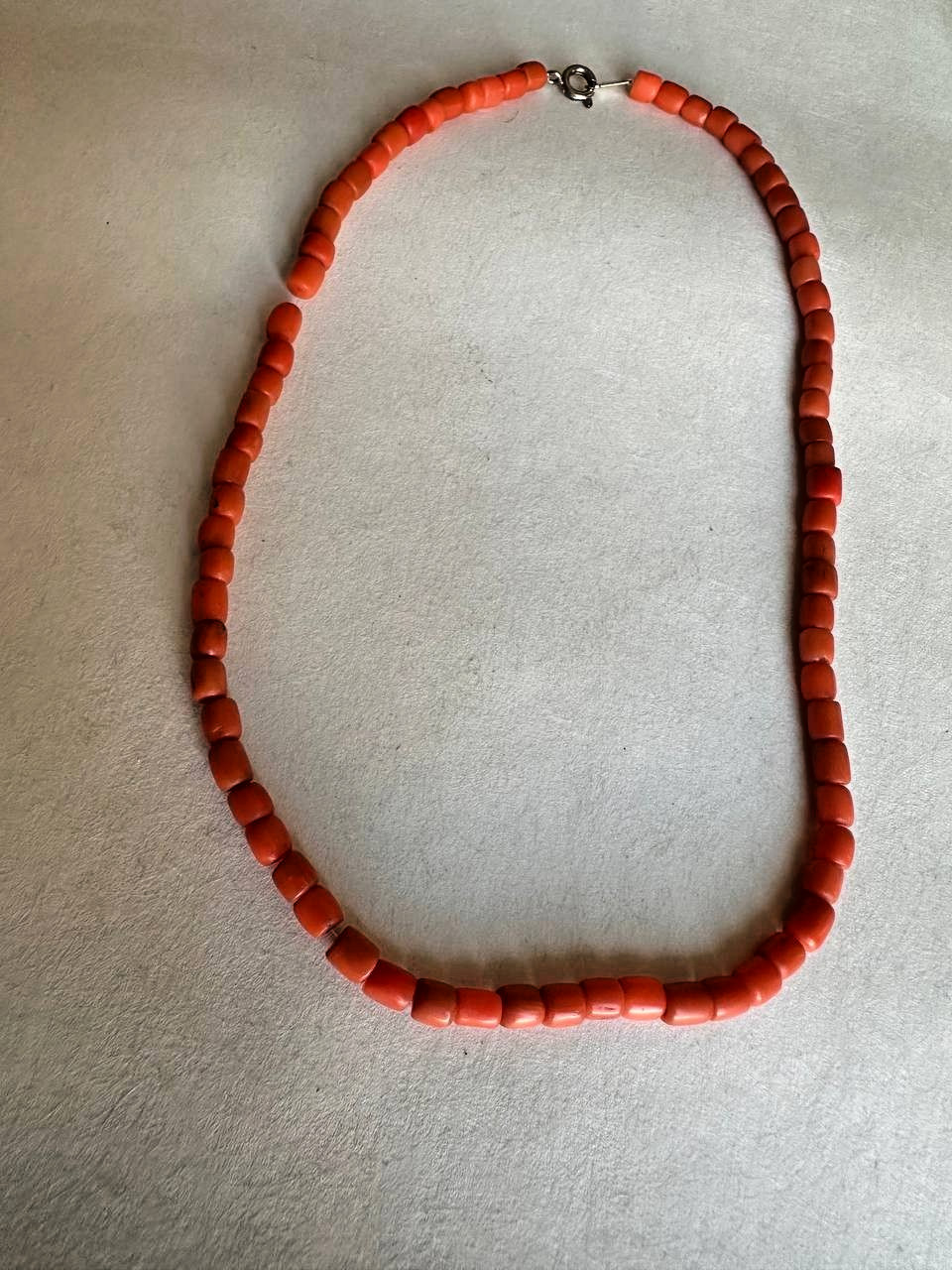 Vintage Natural Red Coral Beads – Triple Strand 11-12 g-188