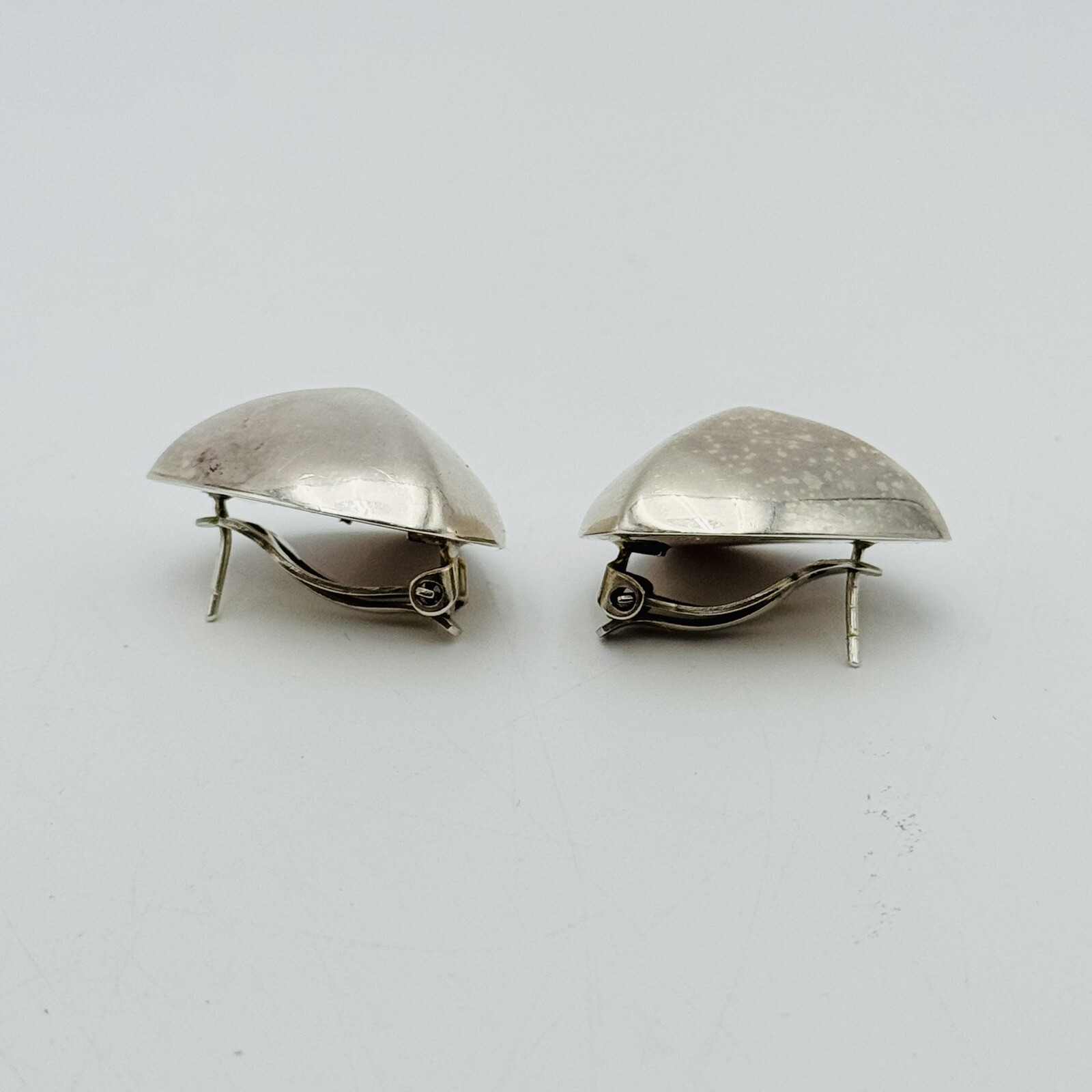 Vintage Sterling Silver Zina Modernist Triangle Earrings Omega Back Mexico RARE