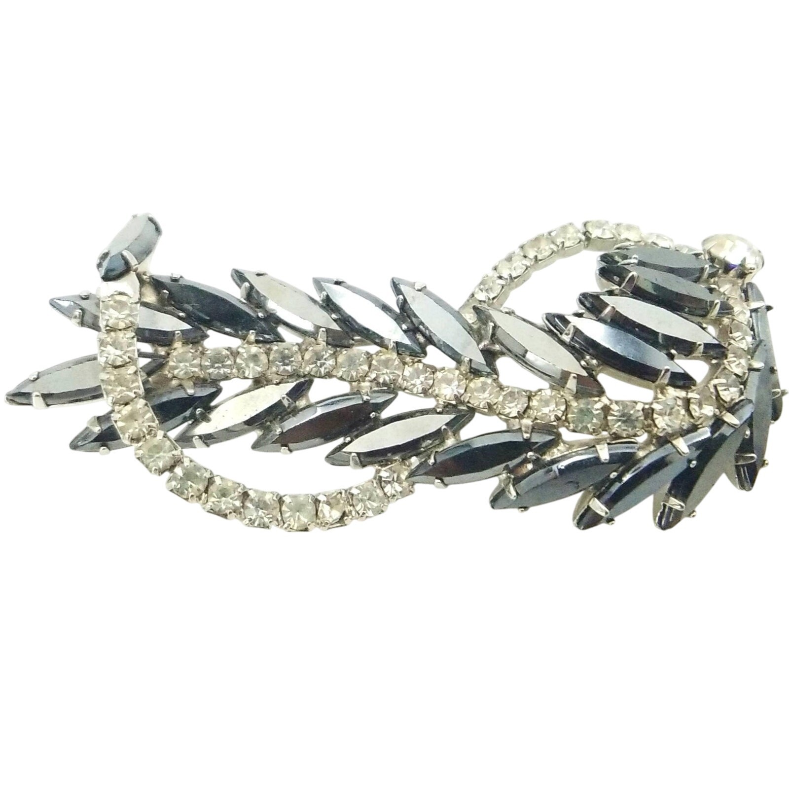 Vintage Rhinestone Clef Shaped Brooch Rare 40s-50s Book Piece – Retro Music Gift