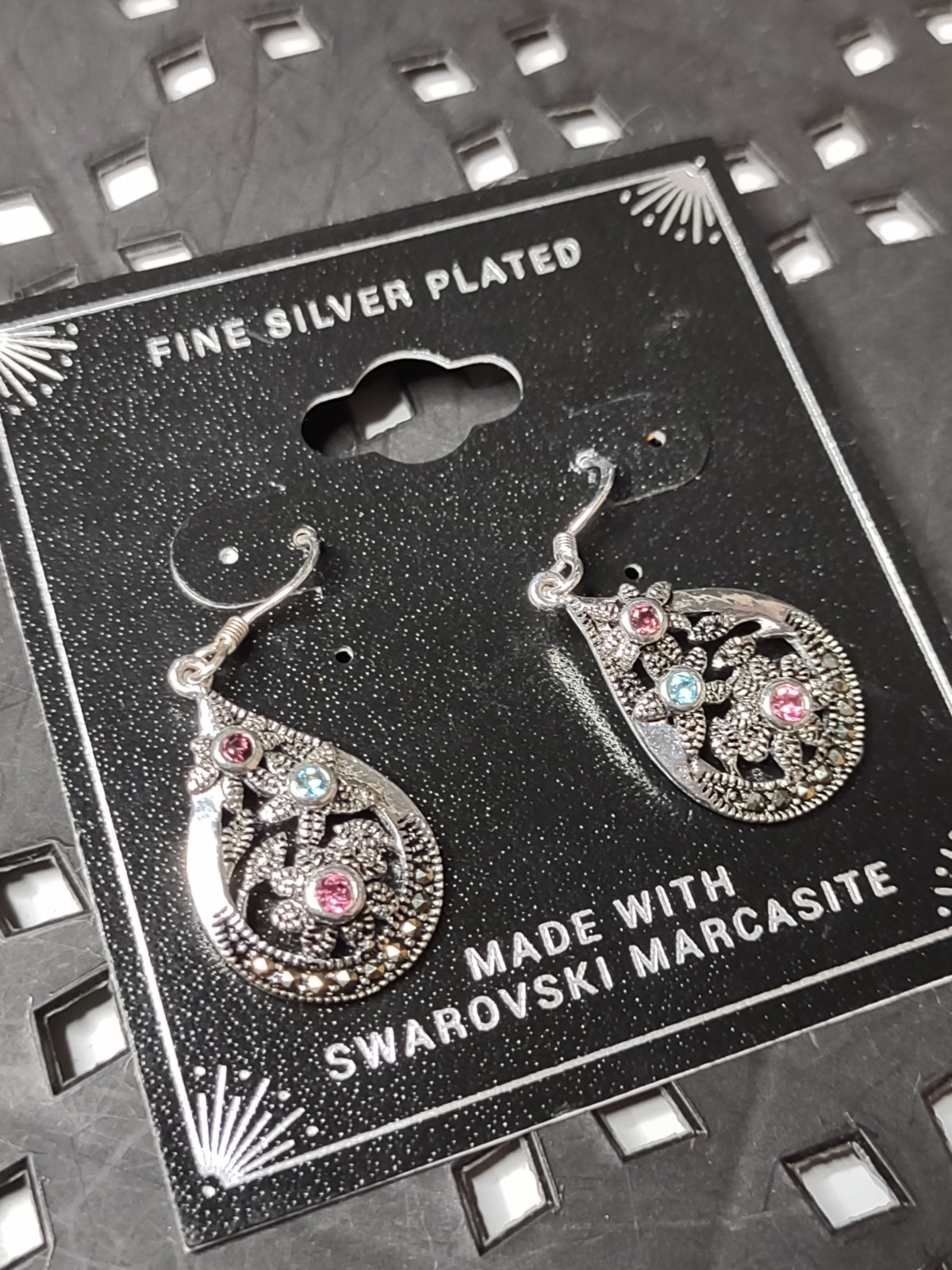 Very Cute Multicolor Tear Drop Shaped Dangle Earrings