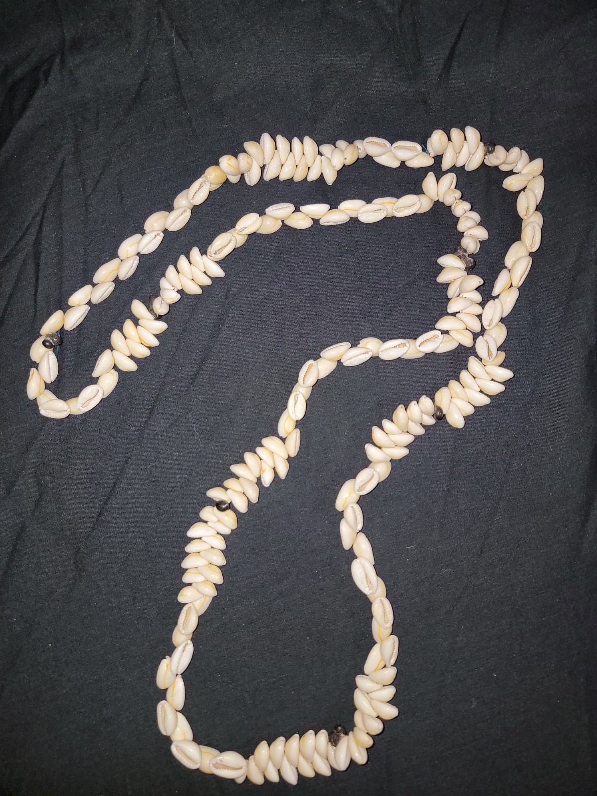 Vintage Cowrie Shell With Nuts Lei Necklace 1970s Bohemian Surfer 25 In