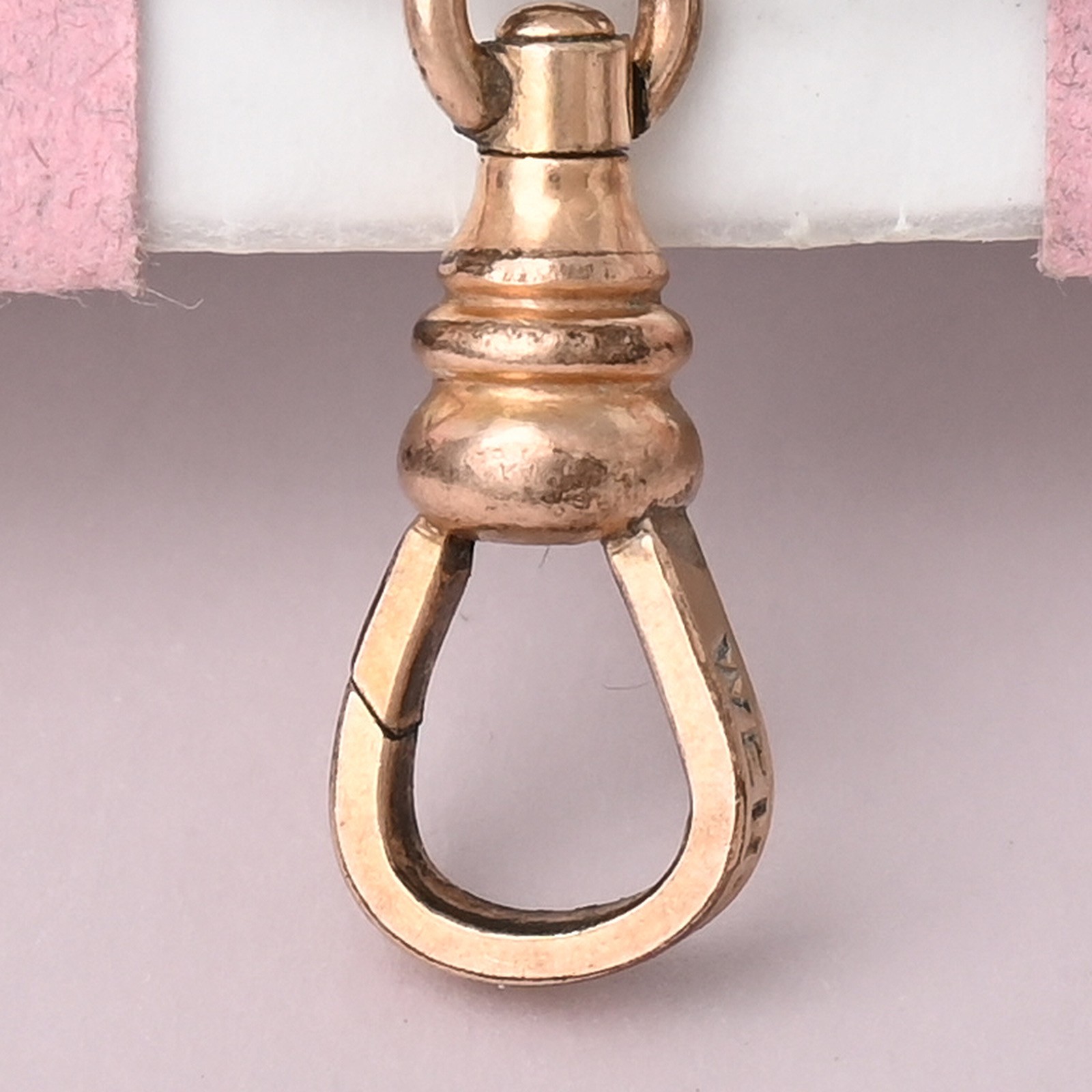 Antique Victorian Rose Gold Filled Dog Clip Lobster Clasp 4 Charm Pendant