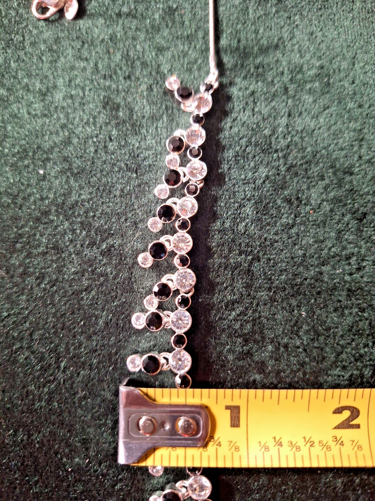 Vintage Elegant & RARE Monet Silver-plated Sapphire & Clear Crystal Necklace