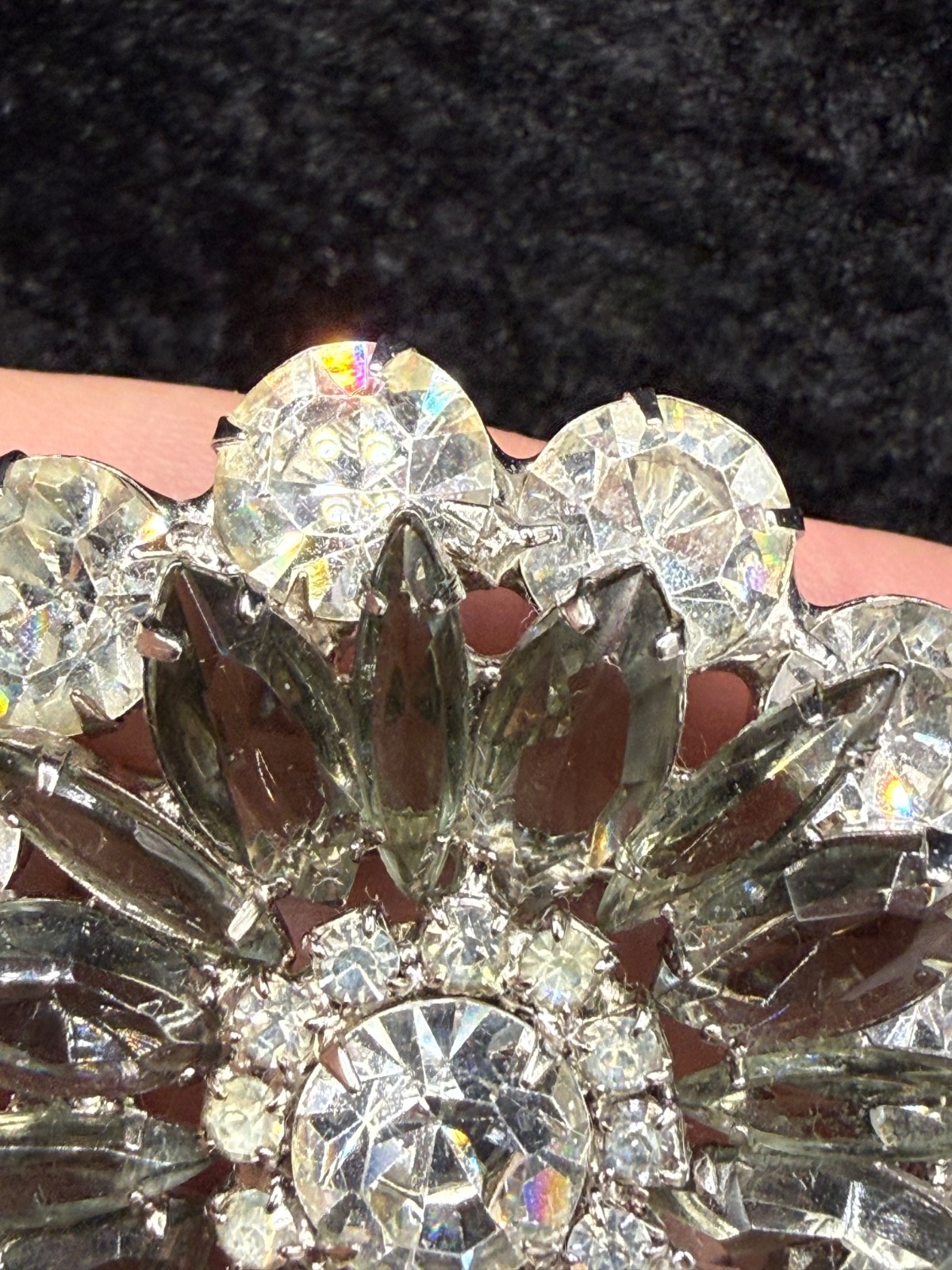 Vintage Verified Juliana Rhinestone Brooch Immaculate Sparkle Smokey #1827