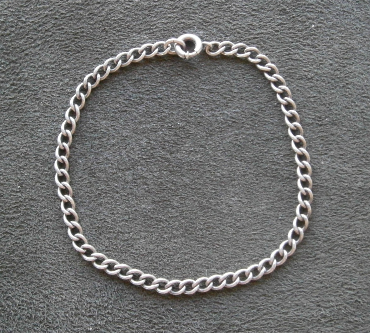 Dainty Close Curb Small Link Vintage Sterling Silver Padlock Bracelet 7.5″ ~4.8g
