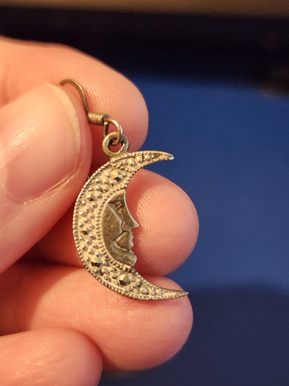 Sterling Silver Moon Dangle Earrings
